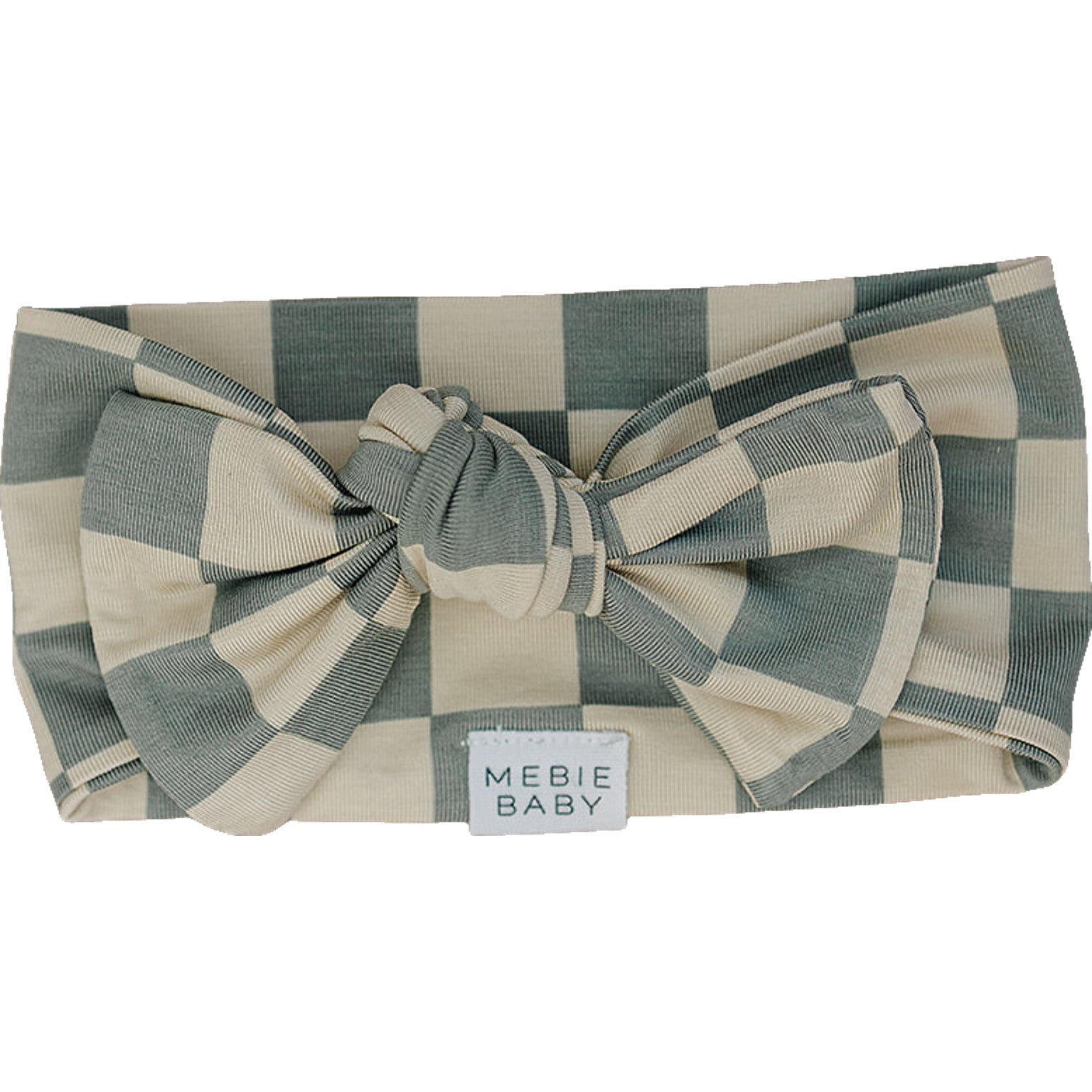 Light Green Checkered Bamboo Head Wrap Mebie Baby