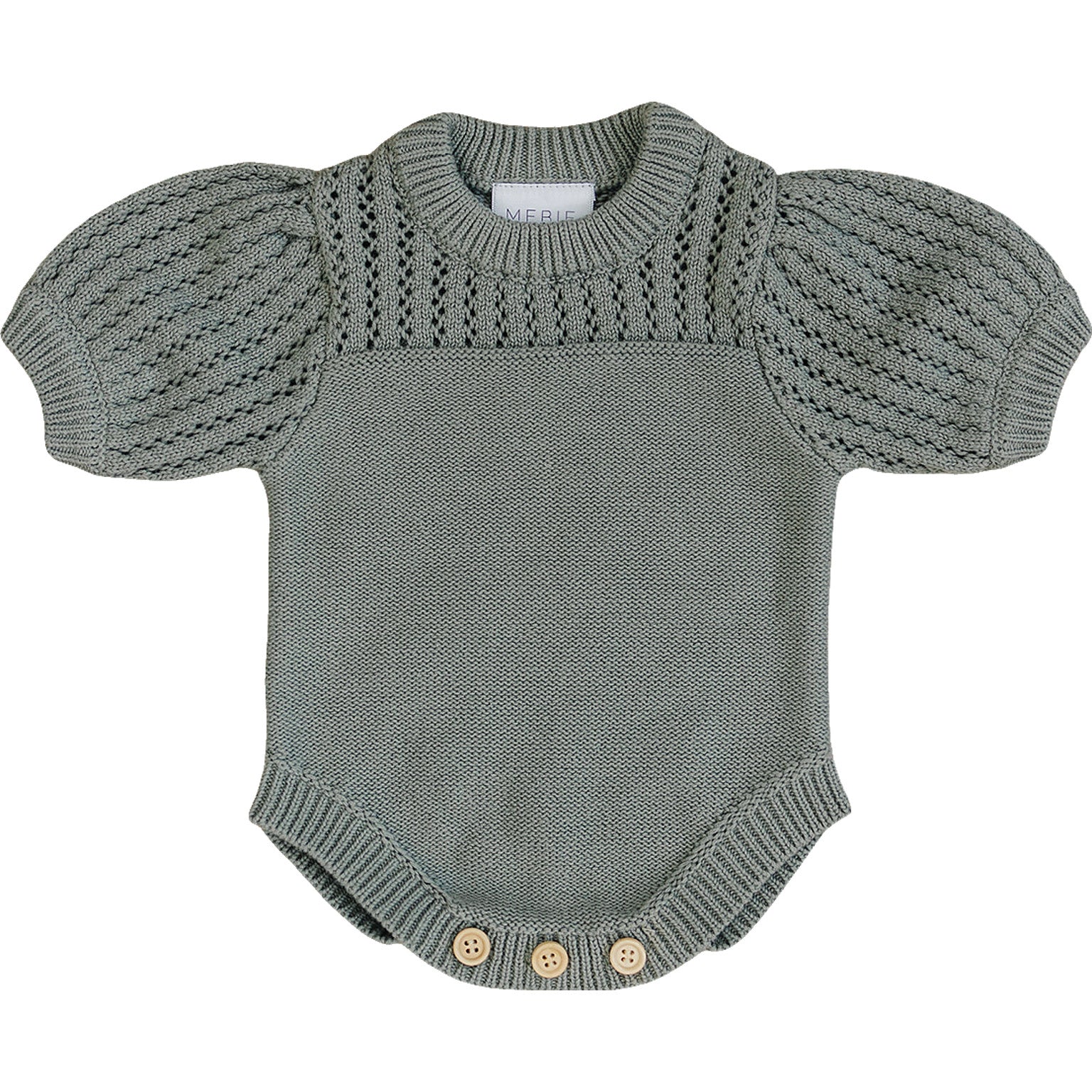 Sage Knit Shirt Romper Mebie Baby