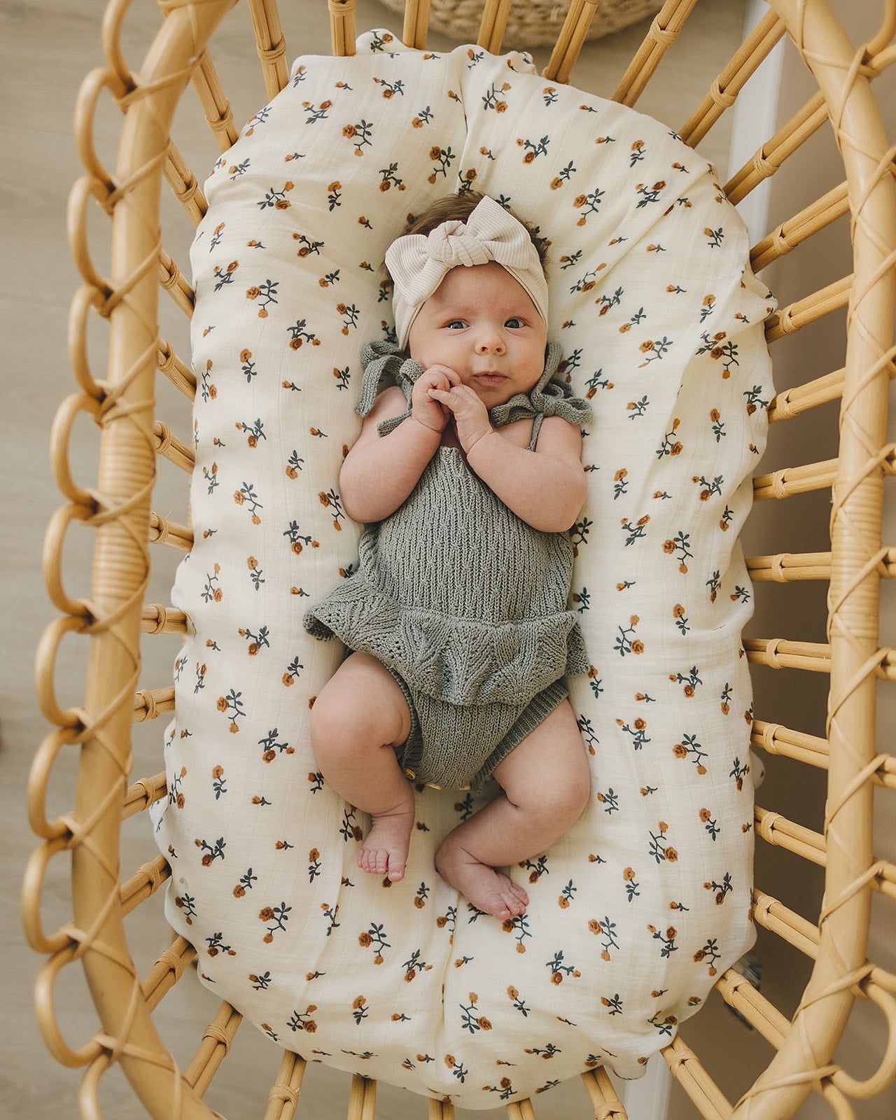 Sage Ruffle Knit Bubble Romper Mebie Baby