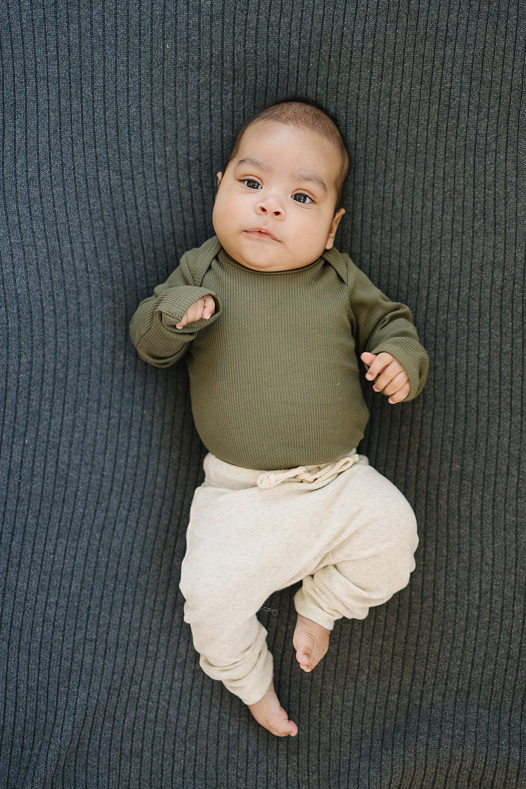 Oatmeal Cotton Joggers Mebie Baby