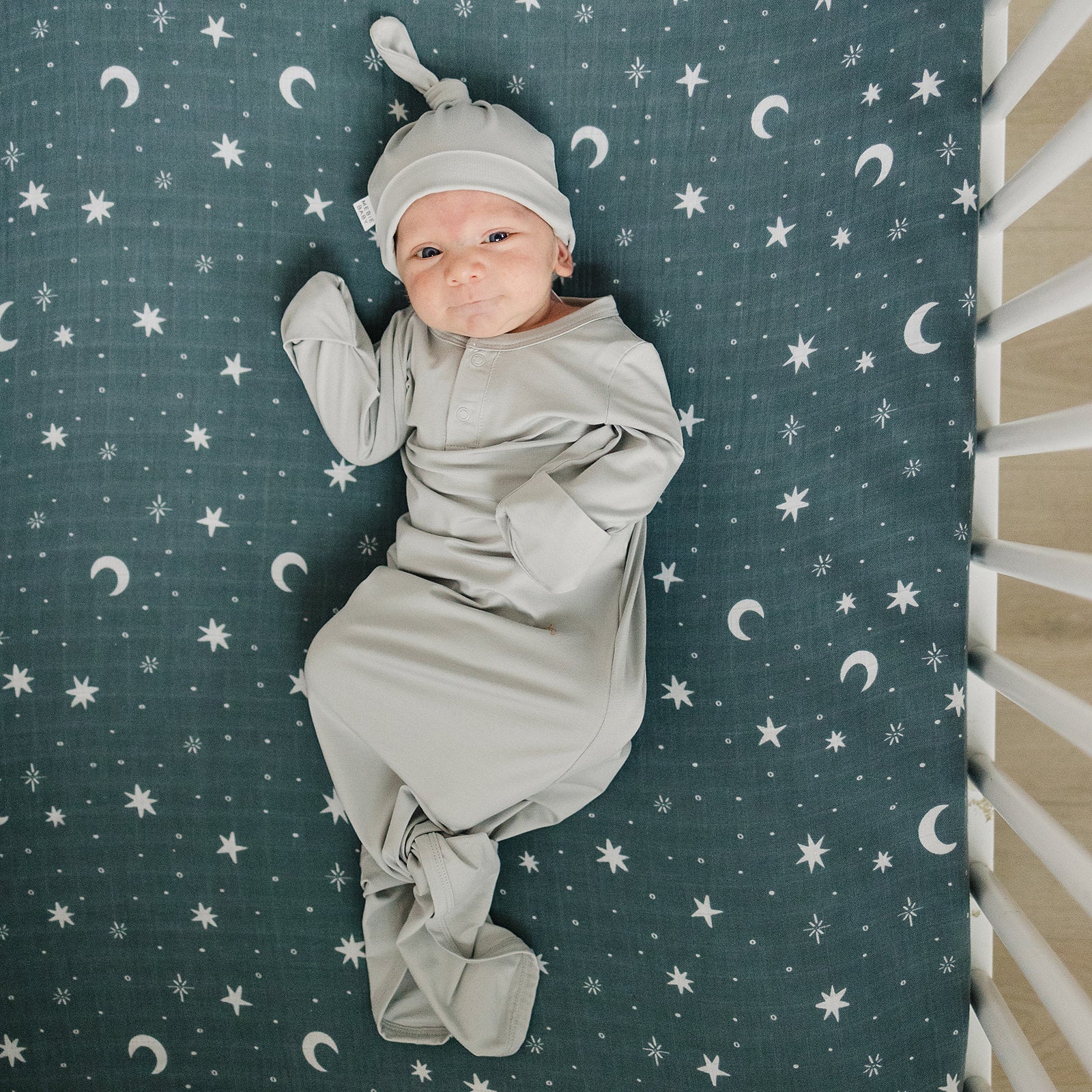 Night Sky Muslin Crib Sheet  Mebie Baby