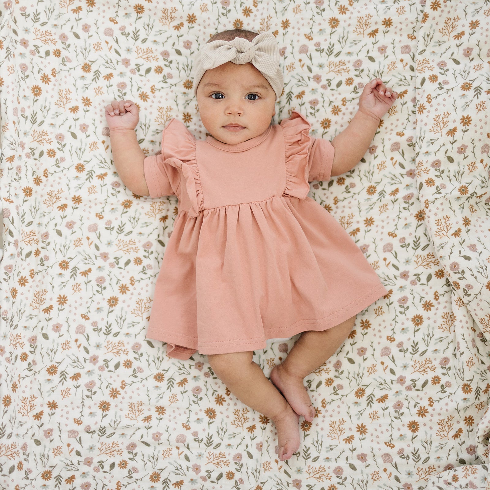 Vanilla Organic Cotton Ribbed Head Wrap Mebie Baby