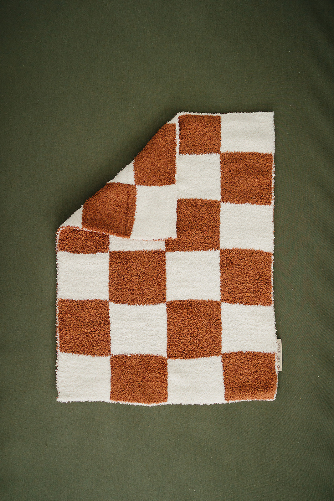 Rust Checkered Plush Blanket Mebie Baby