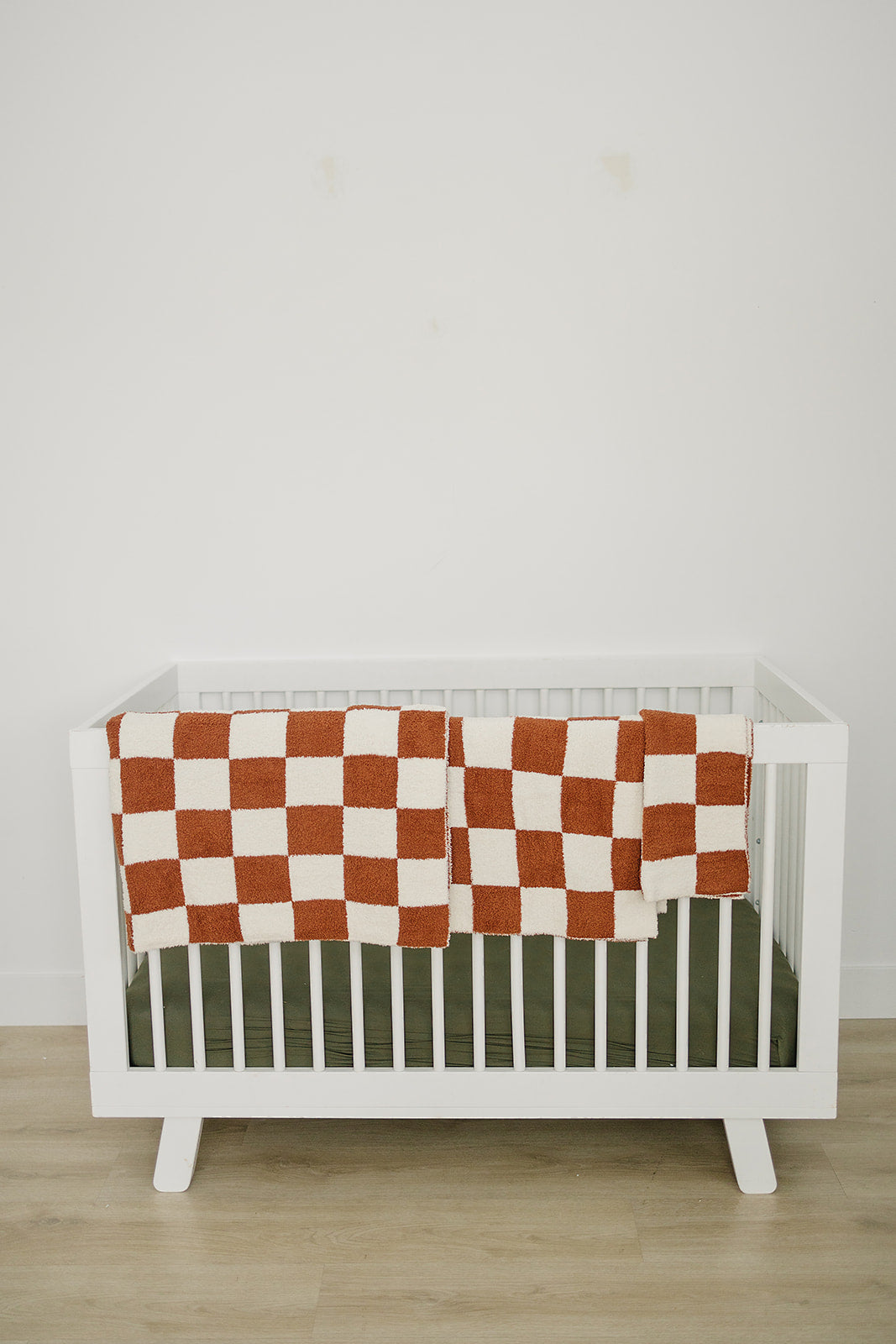 Rust Checkered Plush Blanket Mebie Baby
