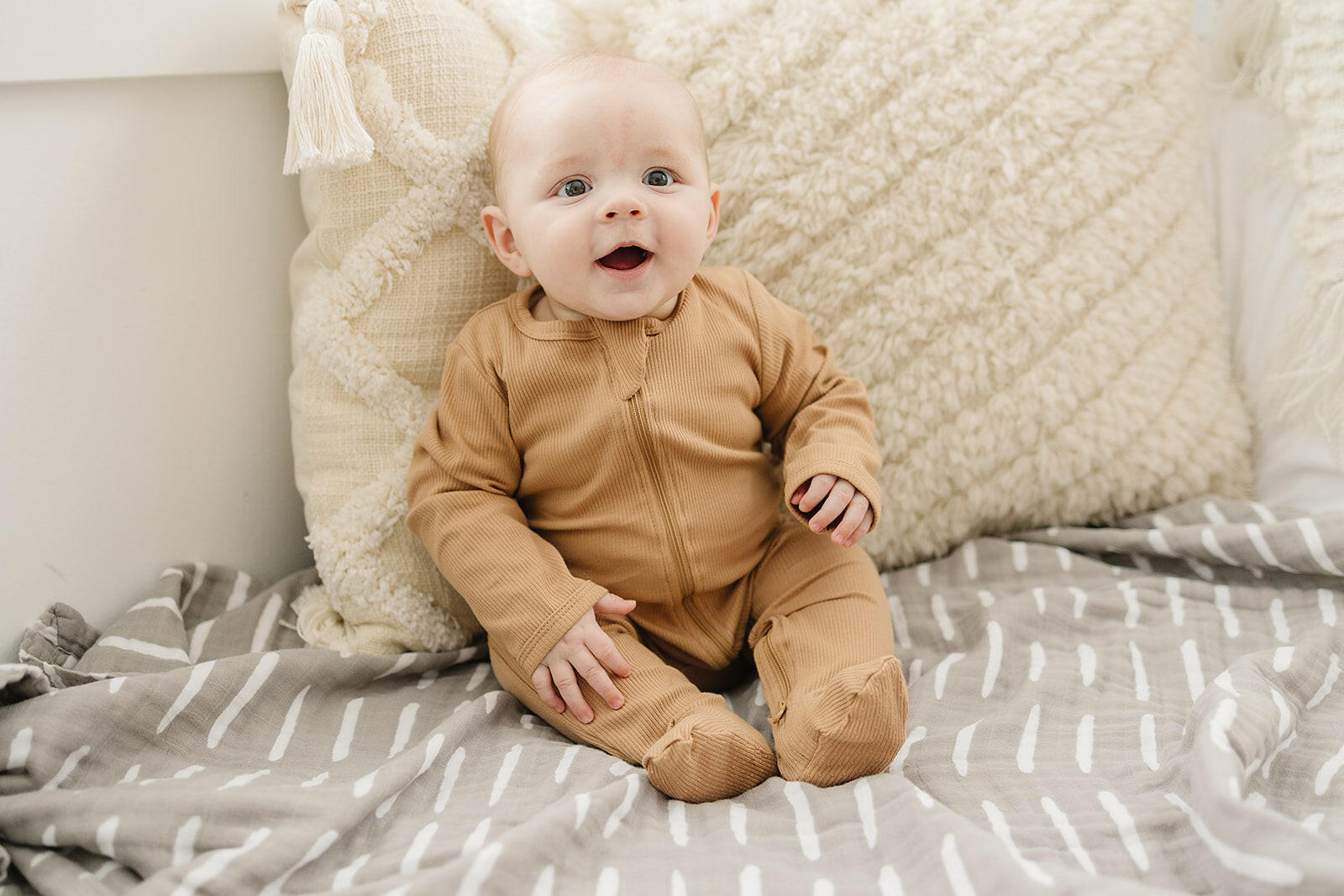 Cafe Organic Cotton Ribbed Zipper Mebie Baby