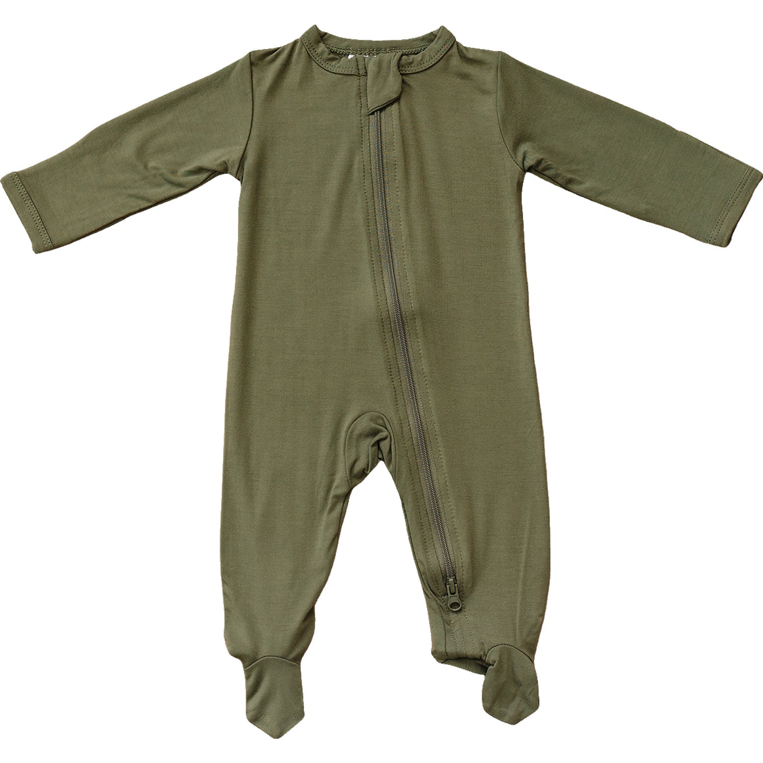 Olive Bamboo Zipper Mebie Baby