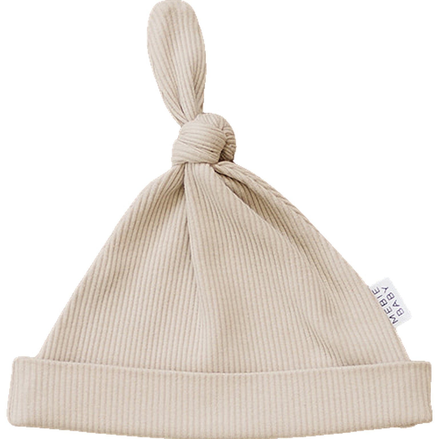 Oatmeal Organic Ribbed Newborn Knot Hat Mebie Baby