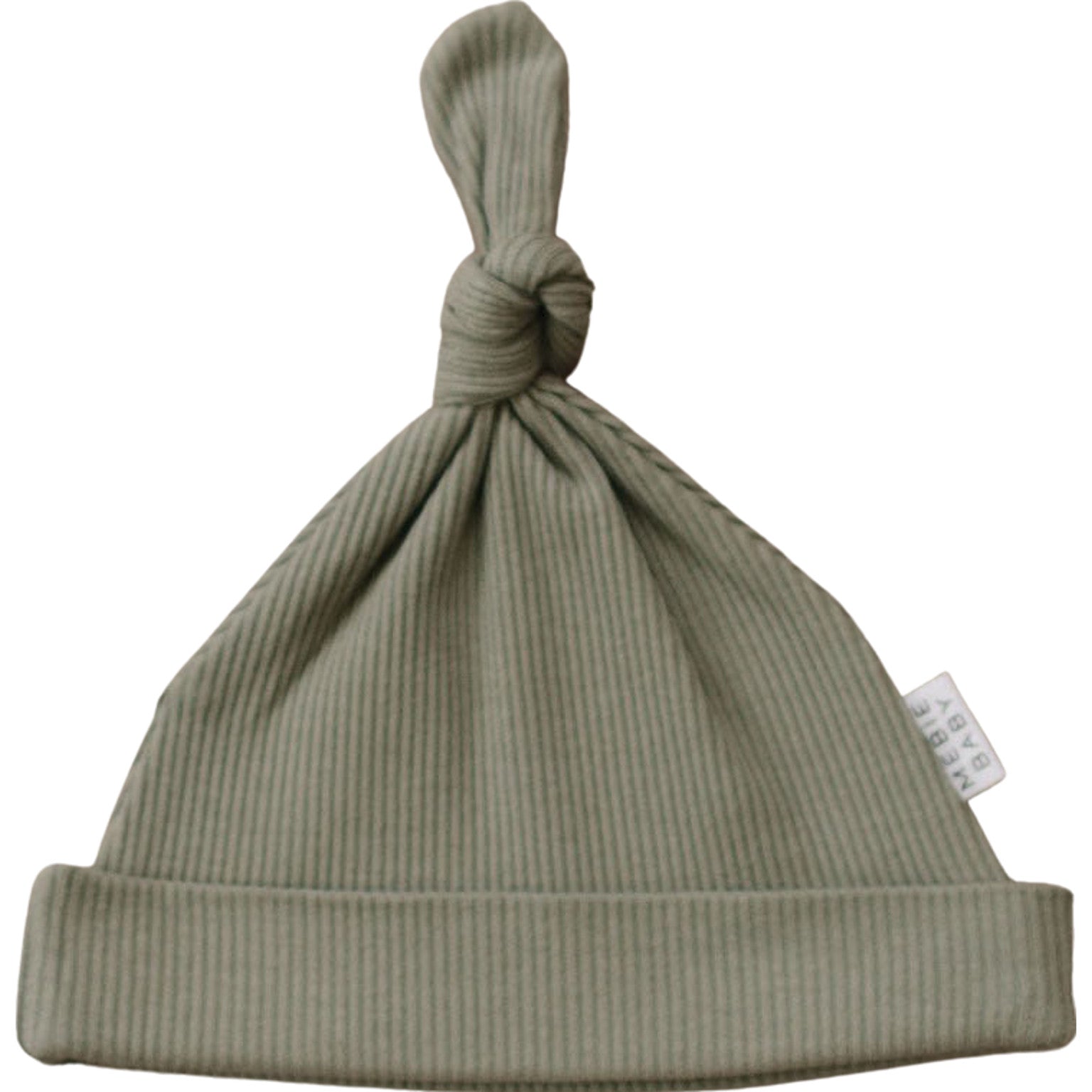 Green Organic Ribbed Newborn Knot Hat Mebie Baby