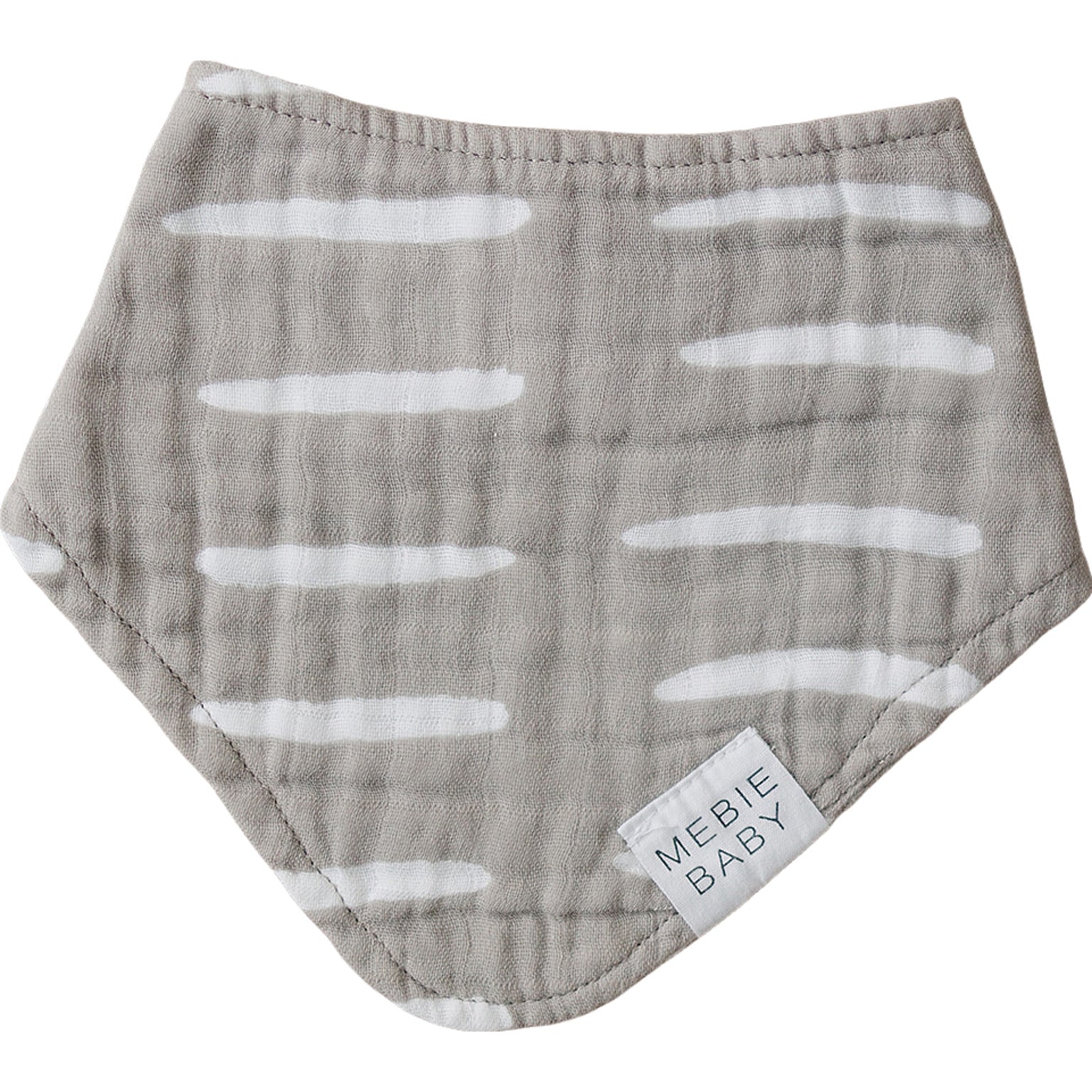 Grey Dash Muslin Bib Mebie Baby