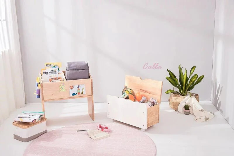 Calla Flip Ladder Jigsaw Storage - Solid Wood, Removable Legs, 3 Shelves MesaSilla USA