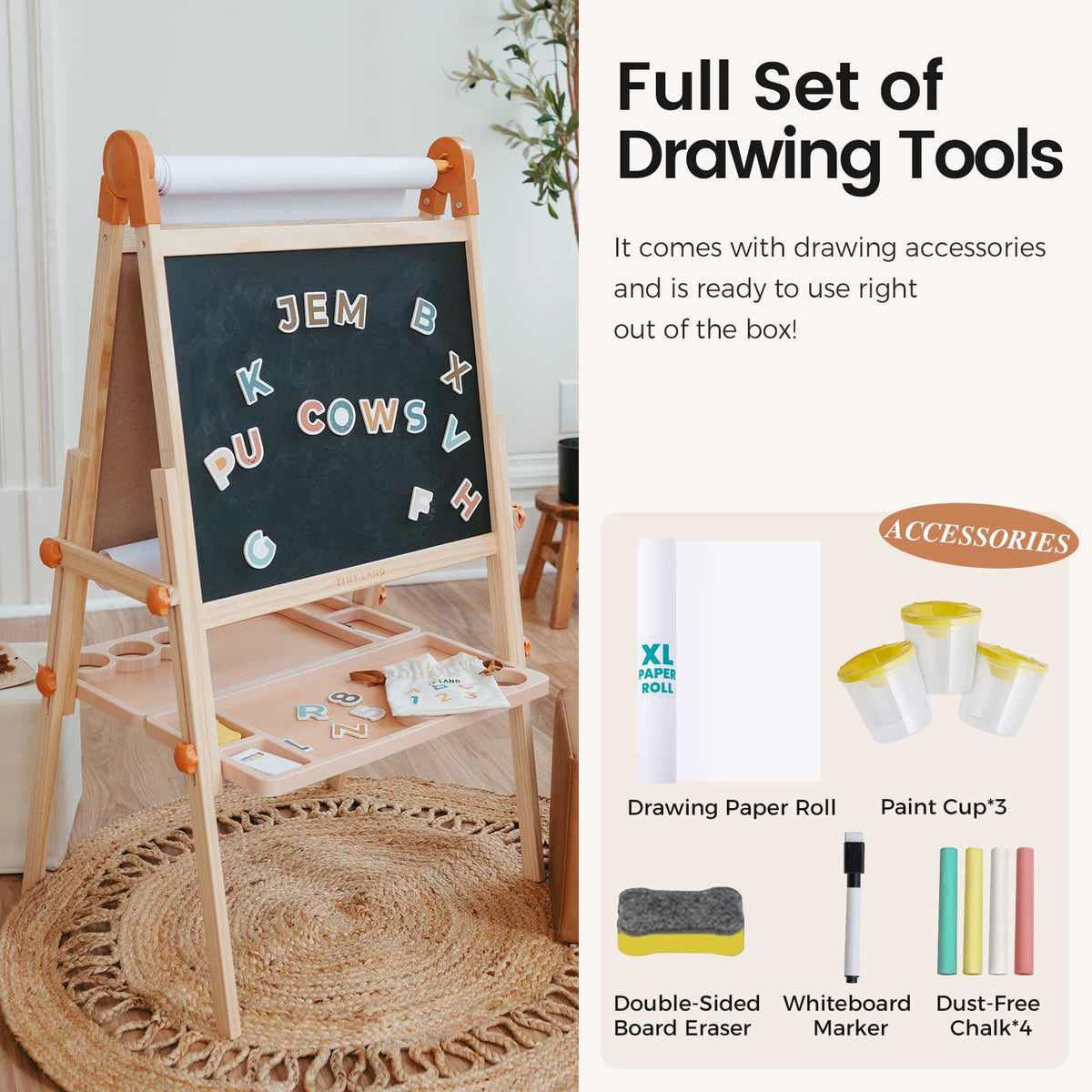 Tiny Land® Caramel Magnitales Easel & Paper Roll Set