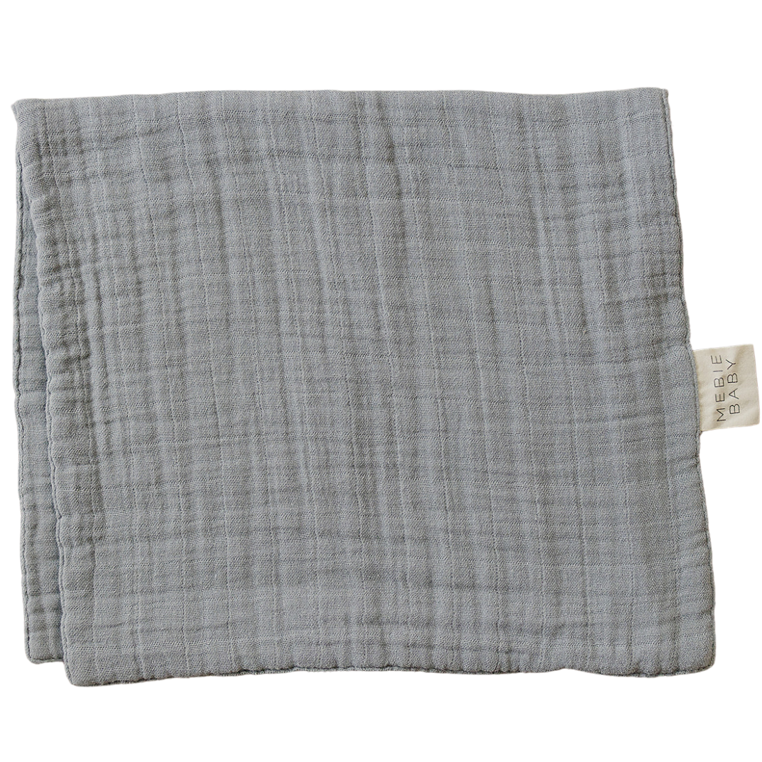 Dusty Blue Muslin Burp Cloth  Mebie Baby