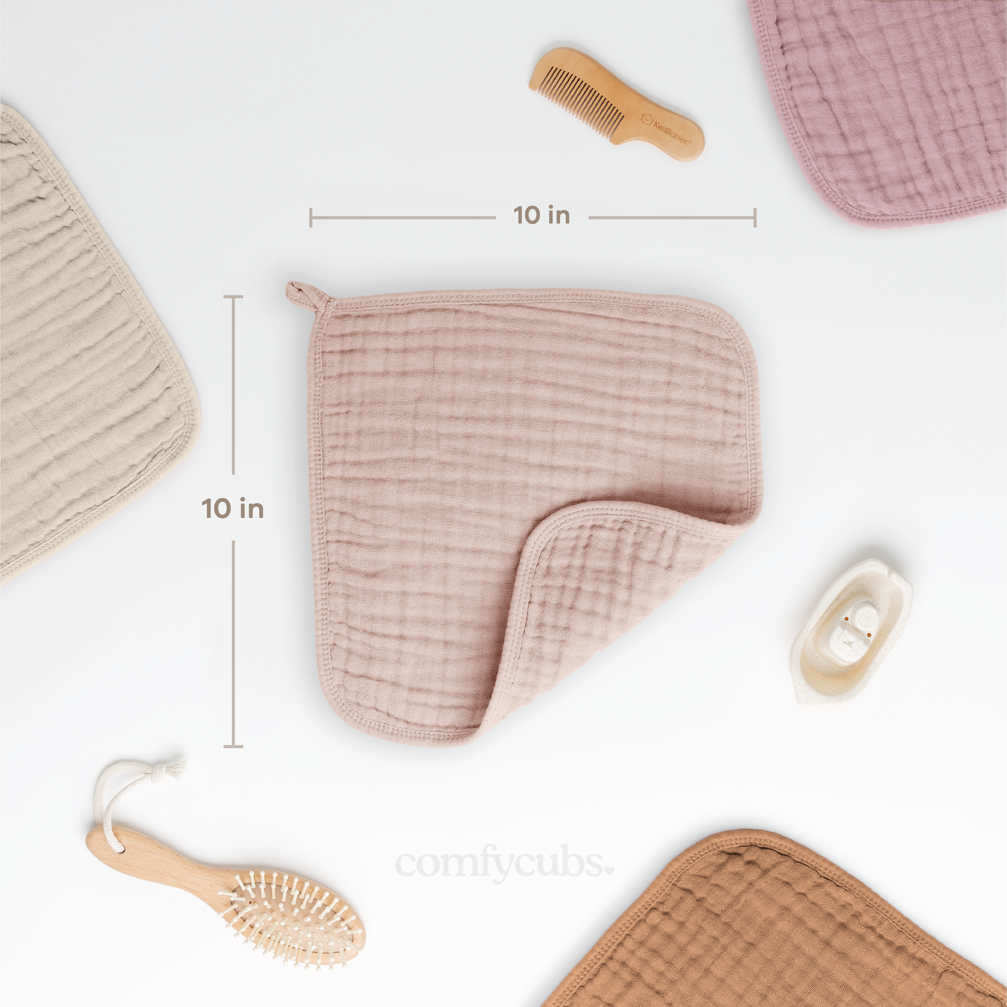 Muslin Washcloths in Blush