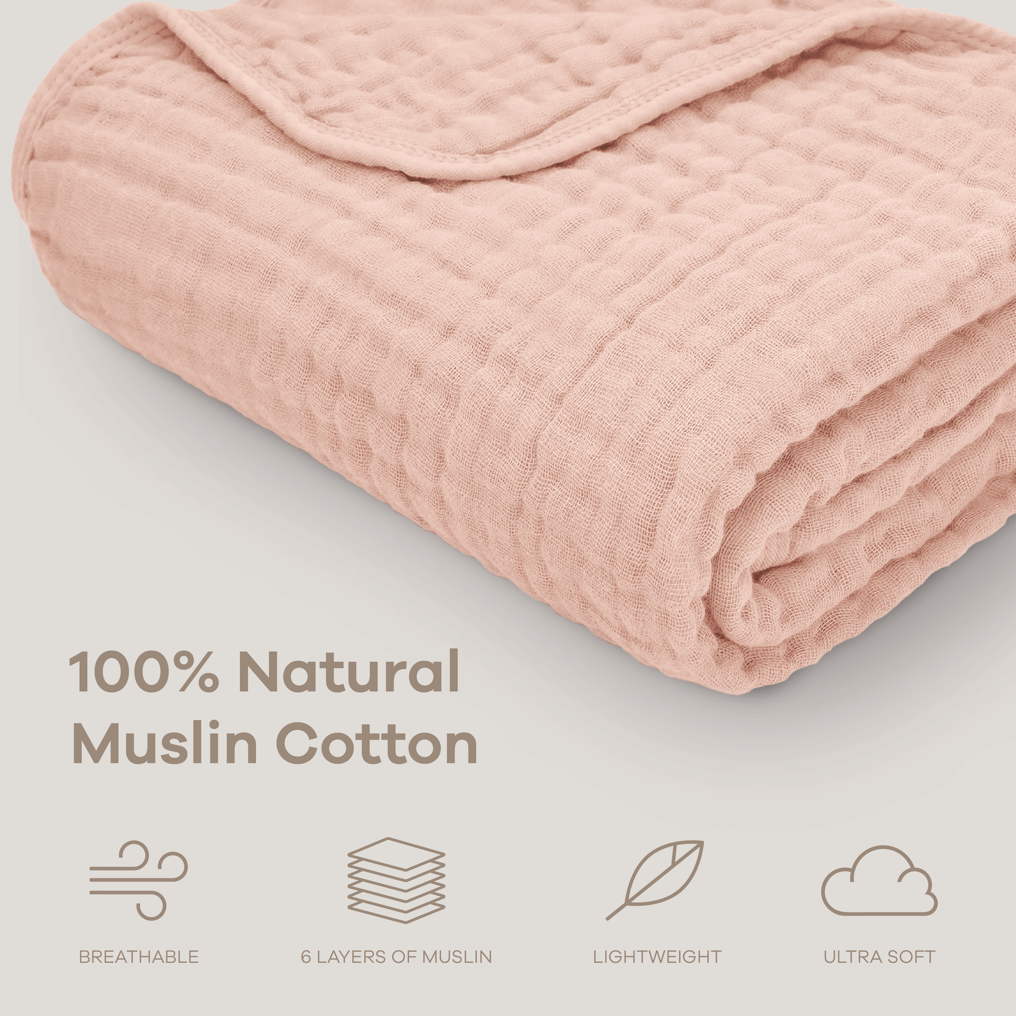 Baby Muslin Blanket in Blush