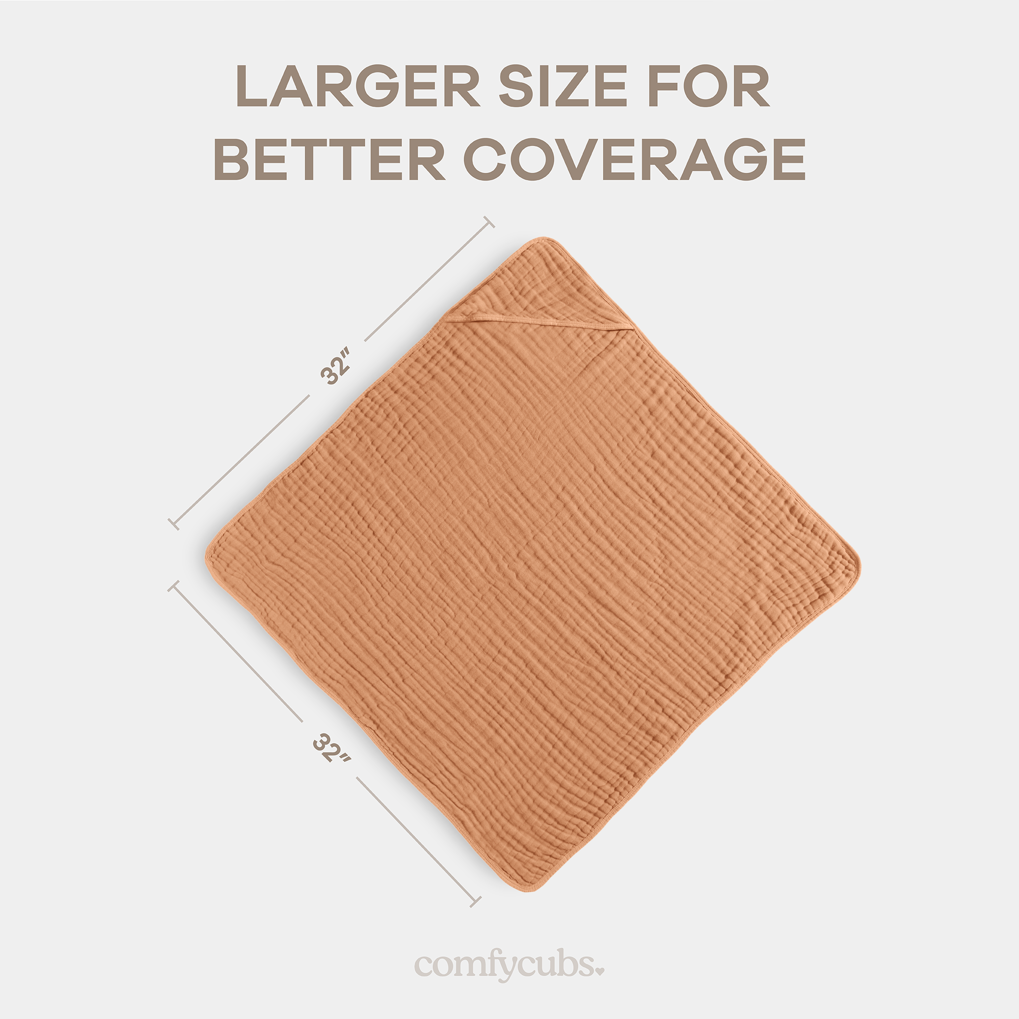 Baby Hooded Towels in Caramel