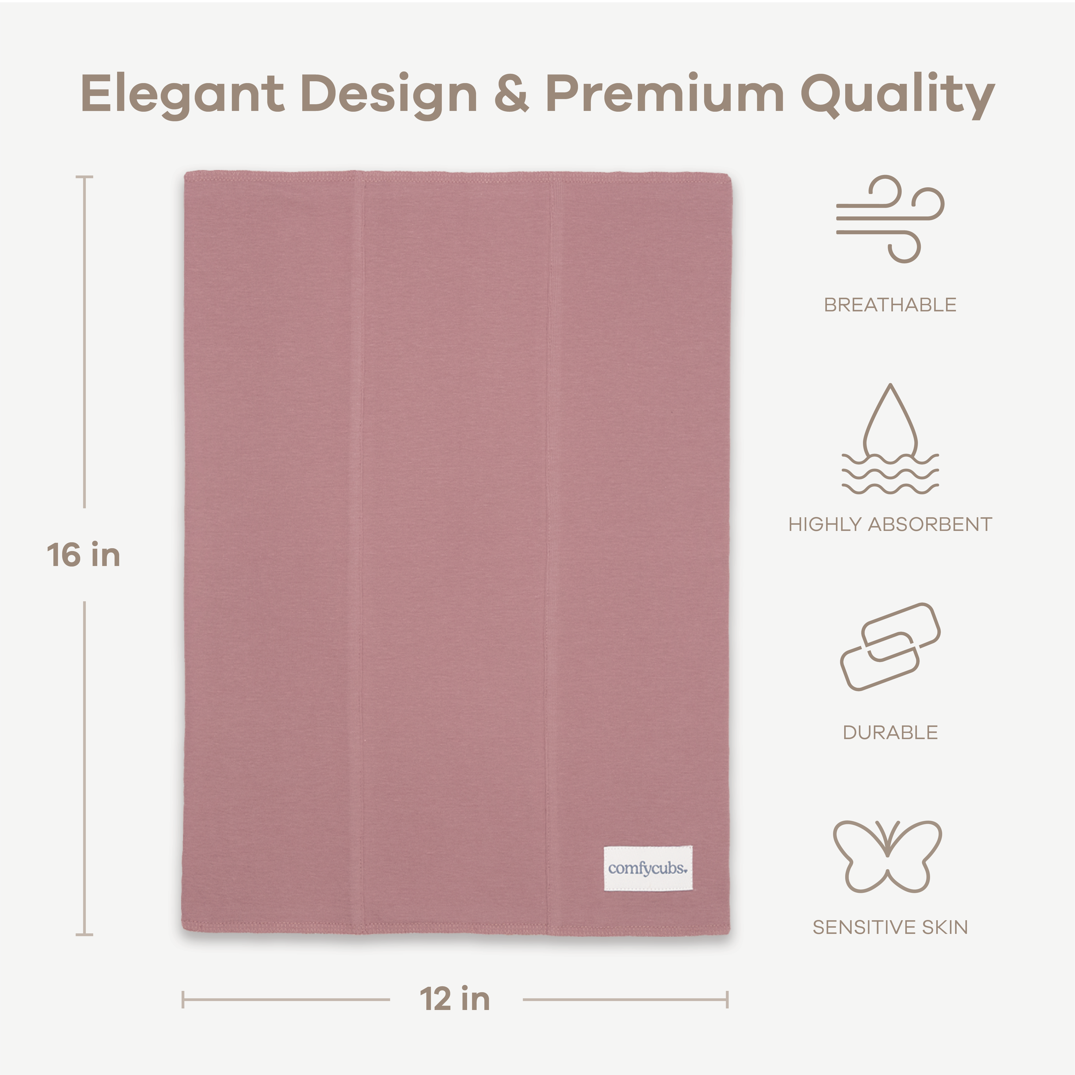 Cotton Burp Cloths in Mauve