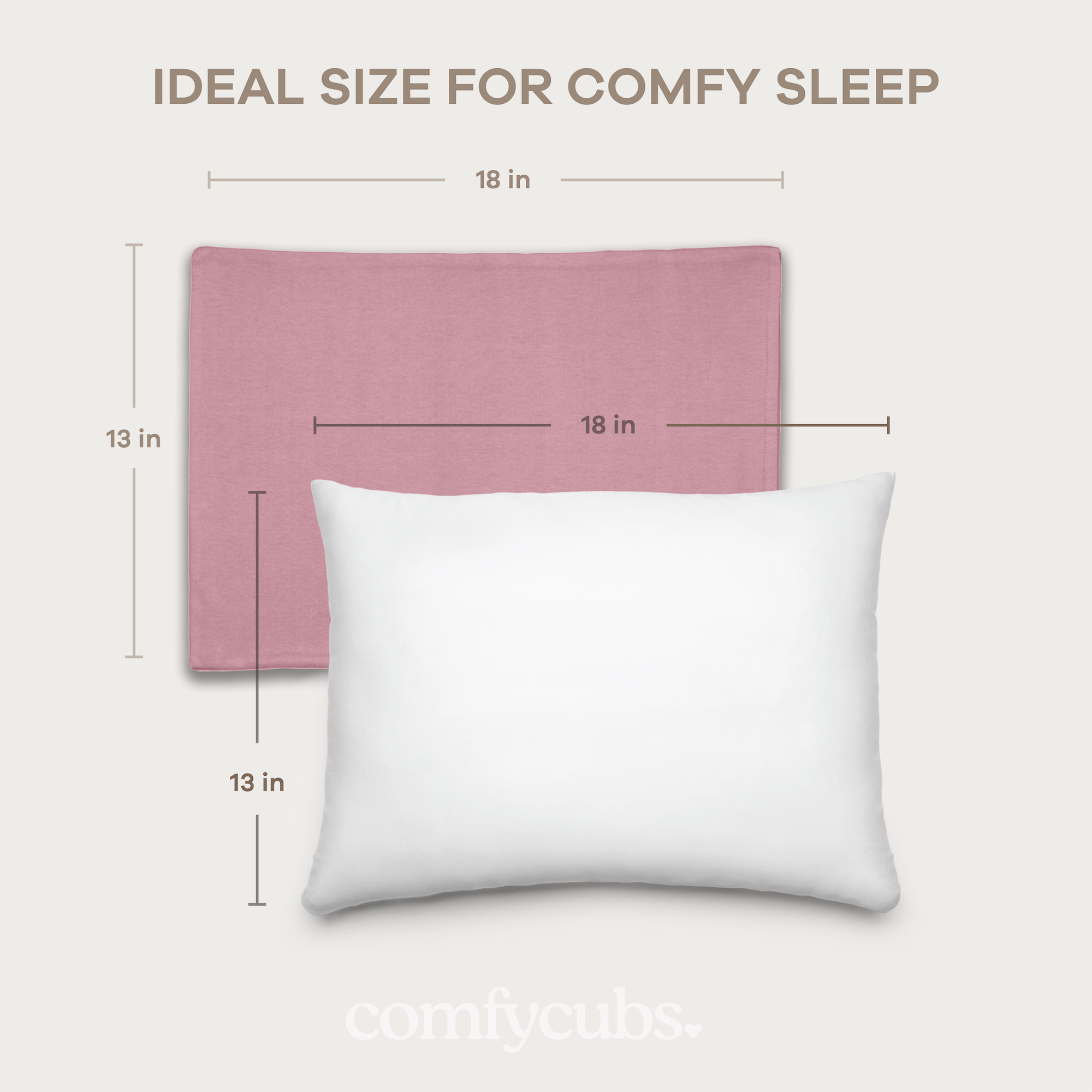 Toddler Pillows with Soft Cotton Pillow Case in Mauve
