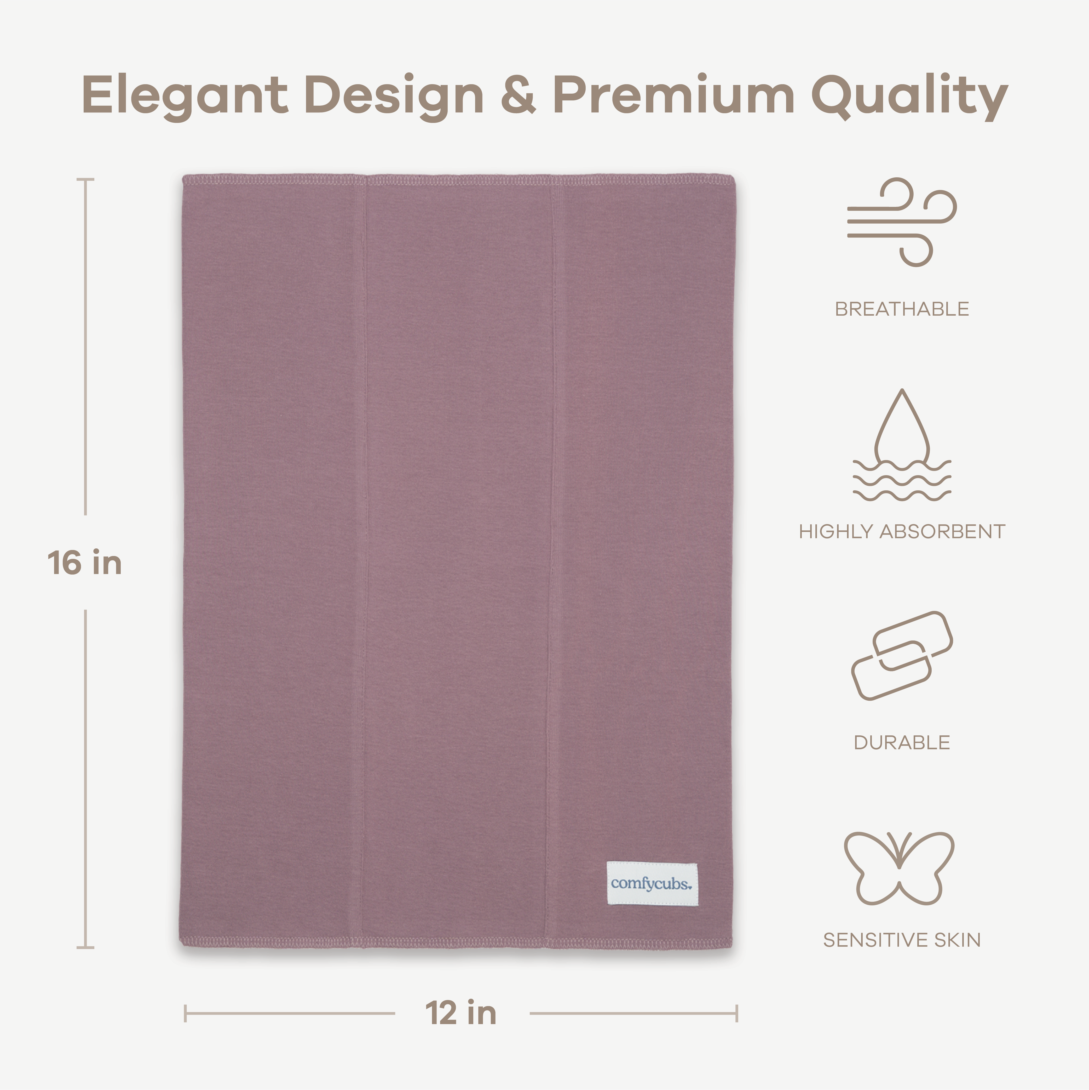 Cotton Burp Cloths in Mulberry