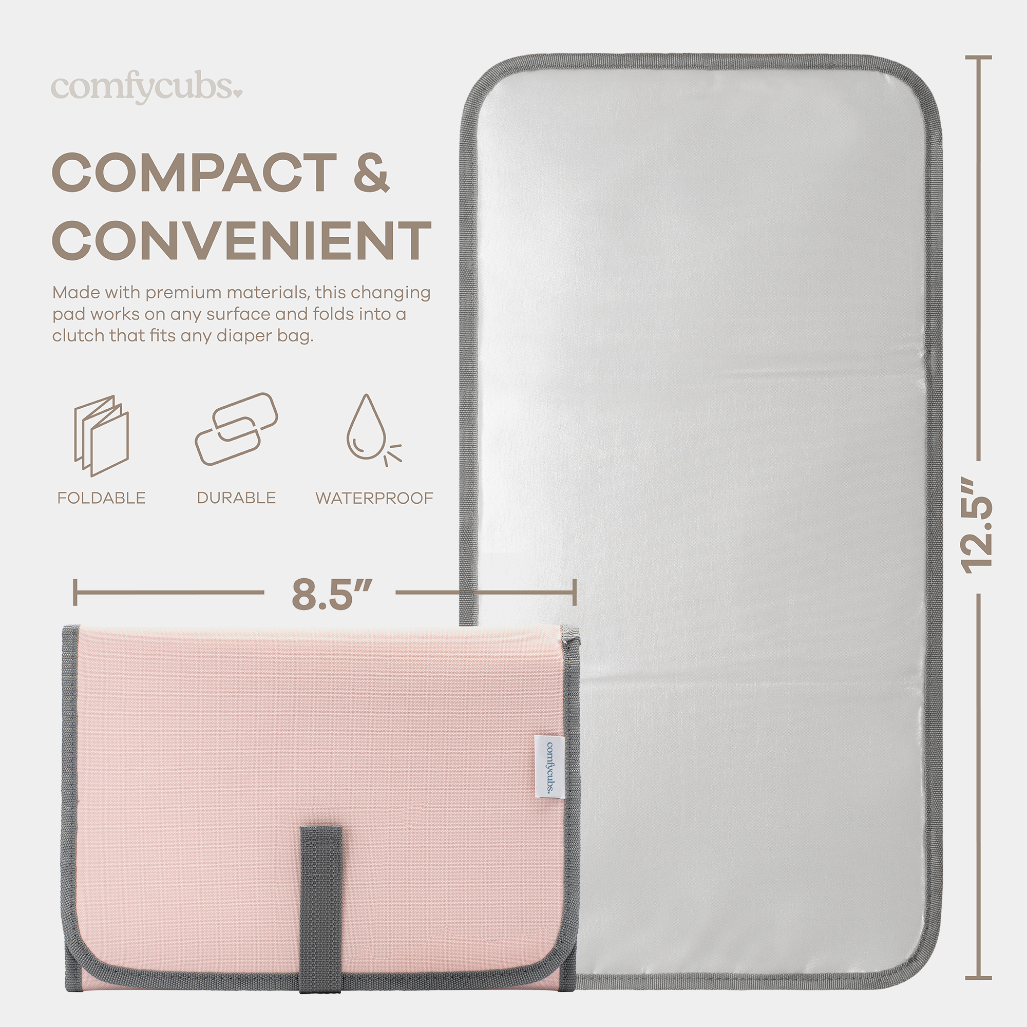Compact Changing Pad in Pink Blush
