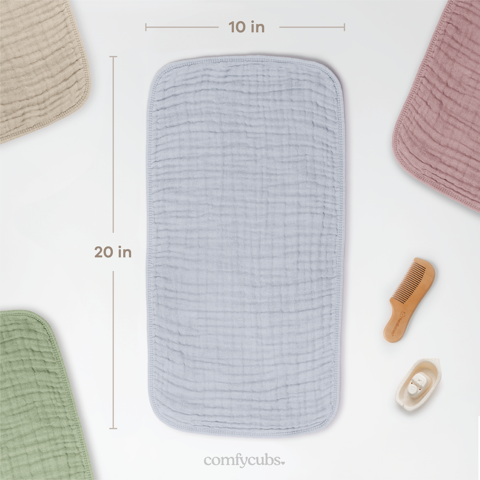 Muslin Burp Cloths in Slate