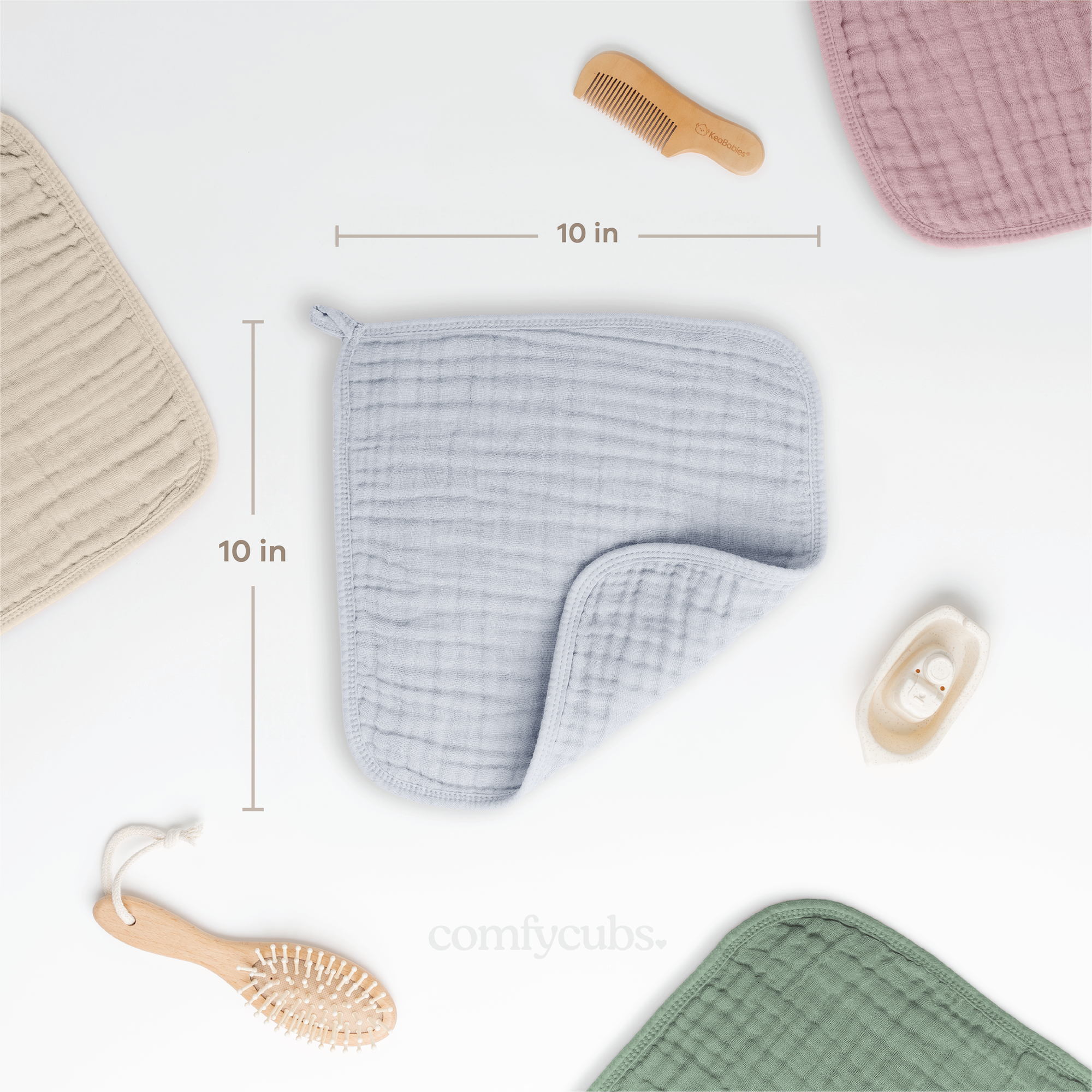 Muslin Washcloths in Slate