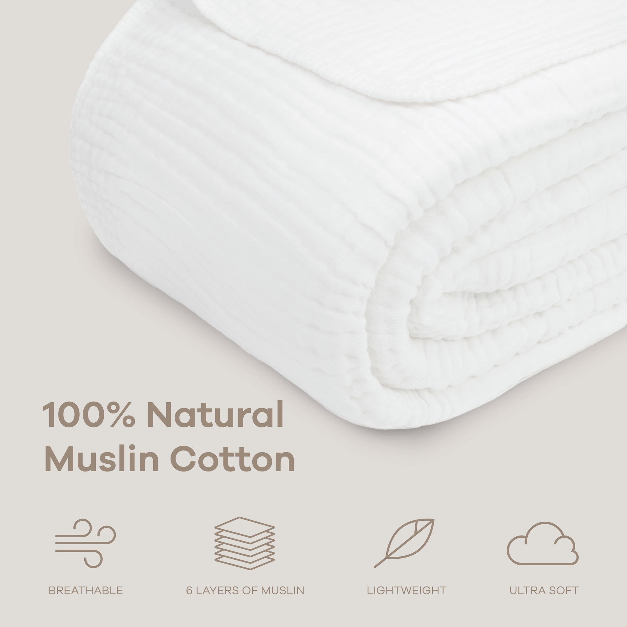 Adult Muslin Blanket in White