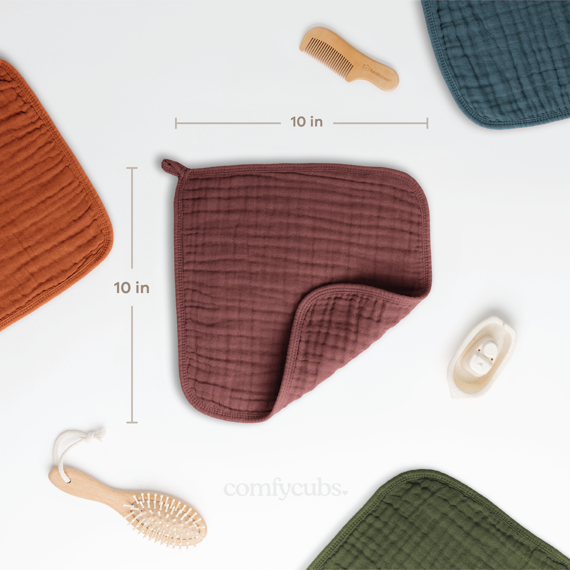 Muslin Washcloths in Wine