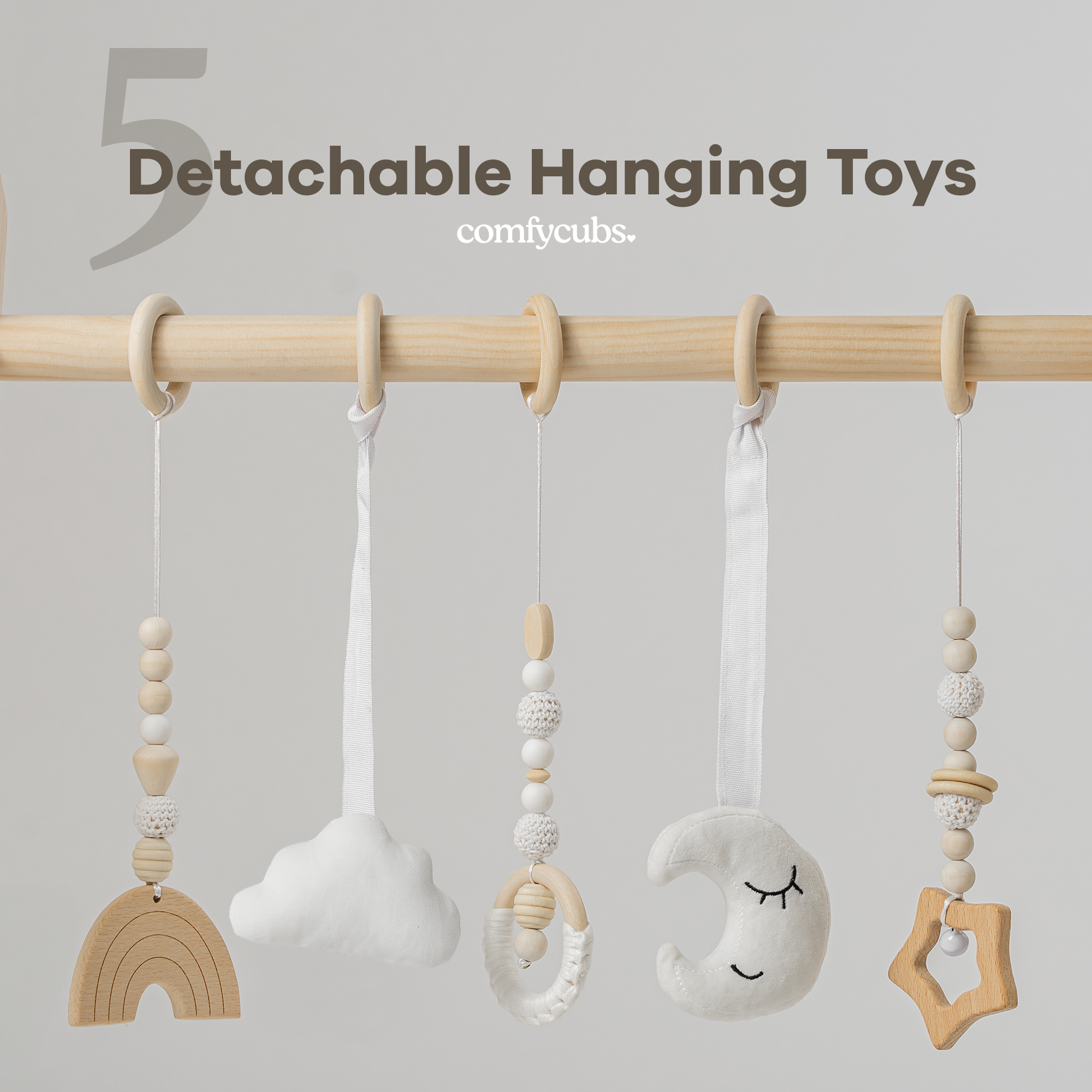 Baby Play Gym in Natural Wood