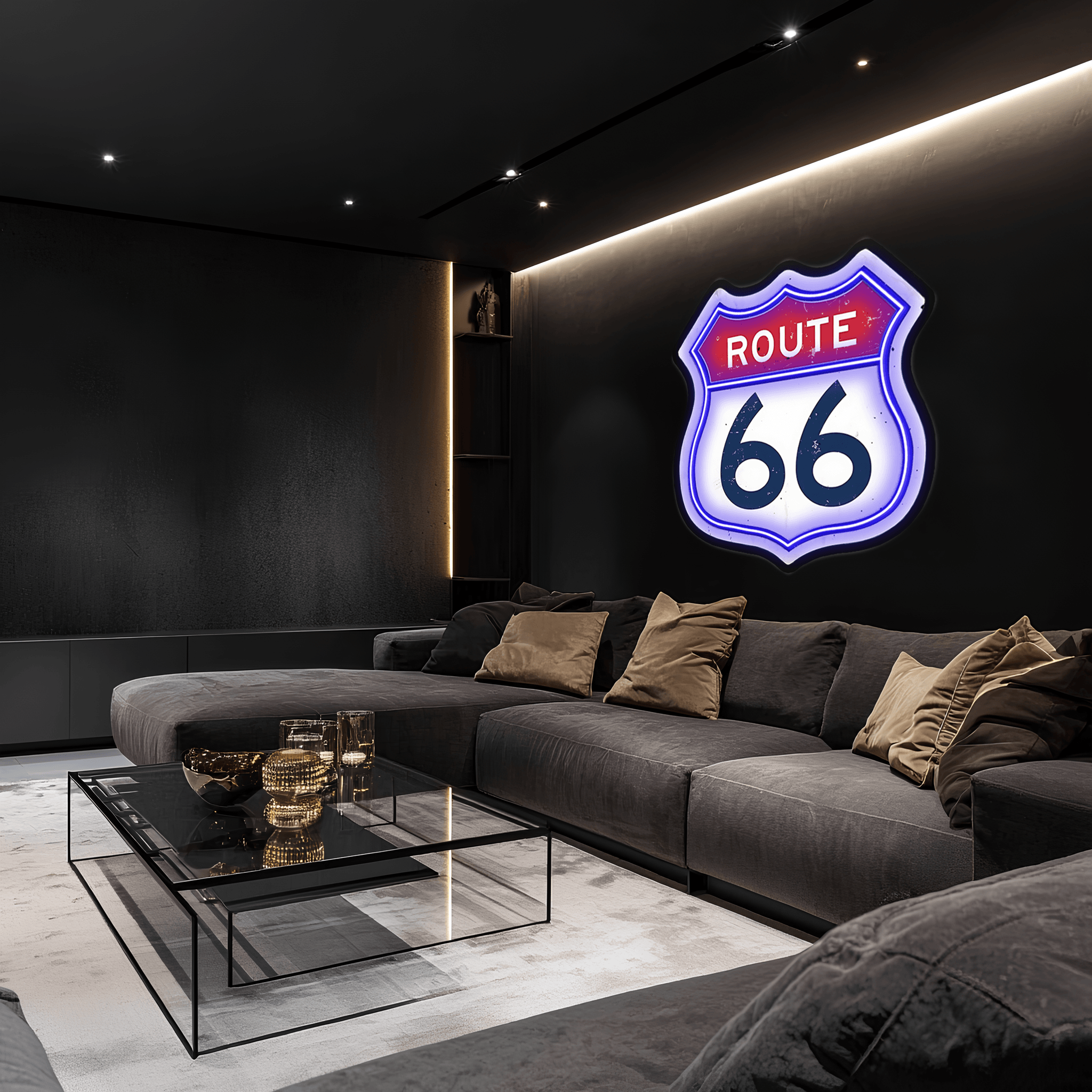 Route 66 Plexiglass Neon Art, Route 66 Neon Sign, Neon Light Sign, Neon Wall Art, Neon Sign, Neon Light Sign, Neon Gifts, Gamer Gifts