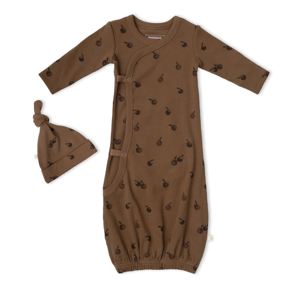 Organic Kimono Infant Sleep Gown - Apple