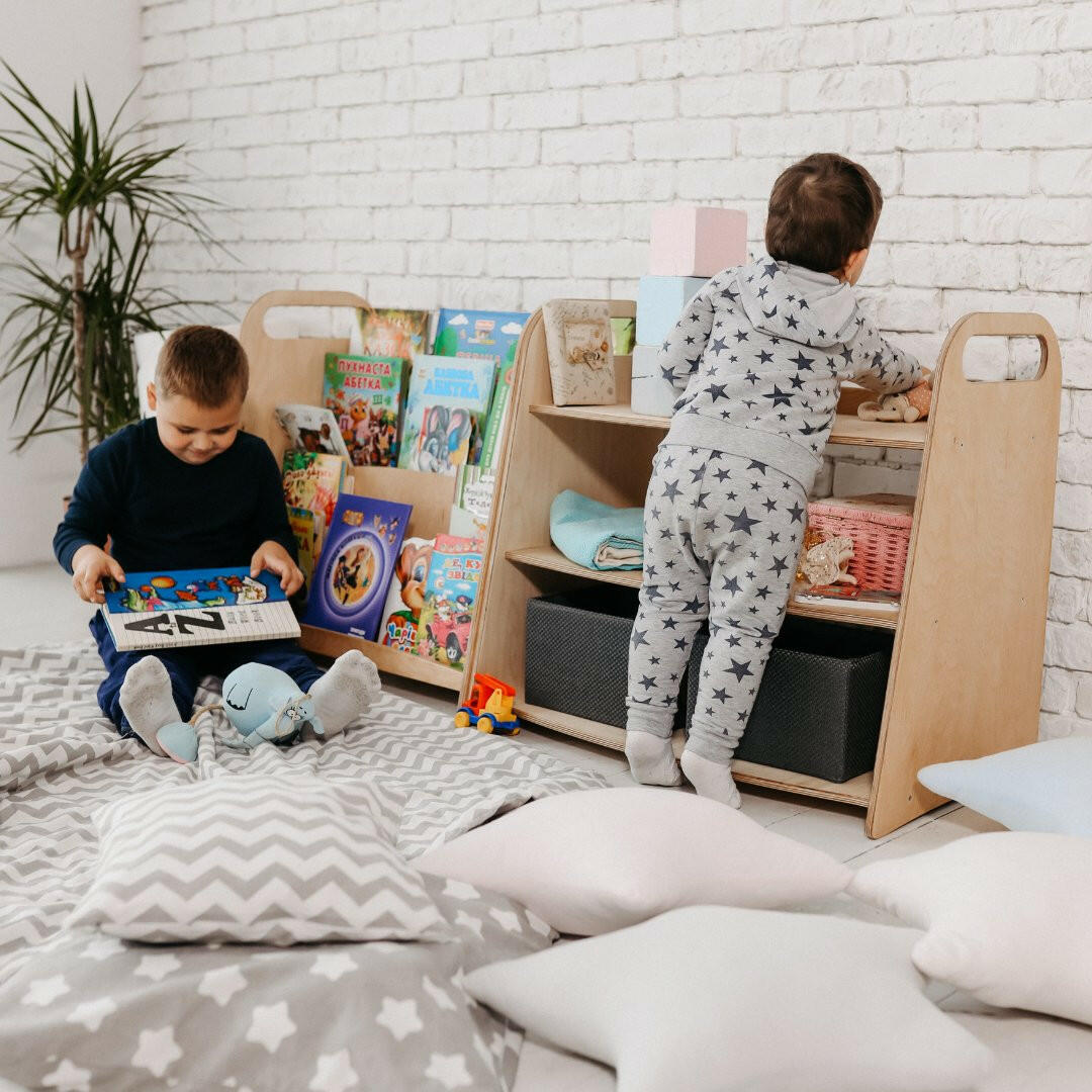 3in1 Montessori Shelves Set: Bookshelf + Toy Shelf + Lego sorter Shelves Goodevas