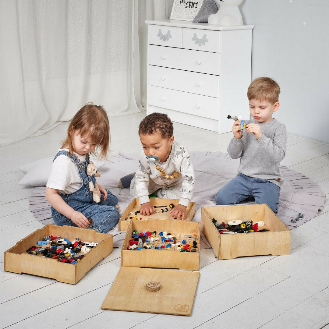 3in1 Montessori Shelves Set: Bookshelf + Toy Shelf + Lego sorter Shelves Goodevas
