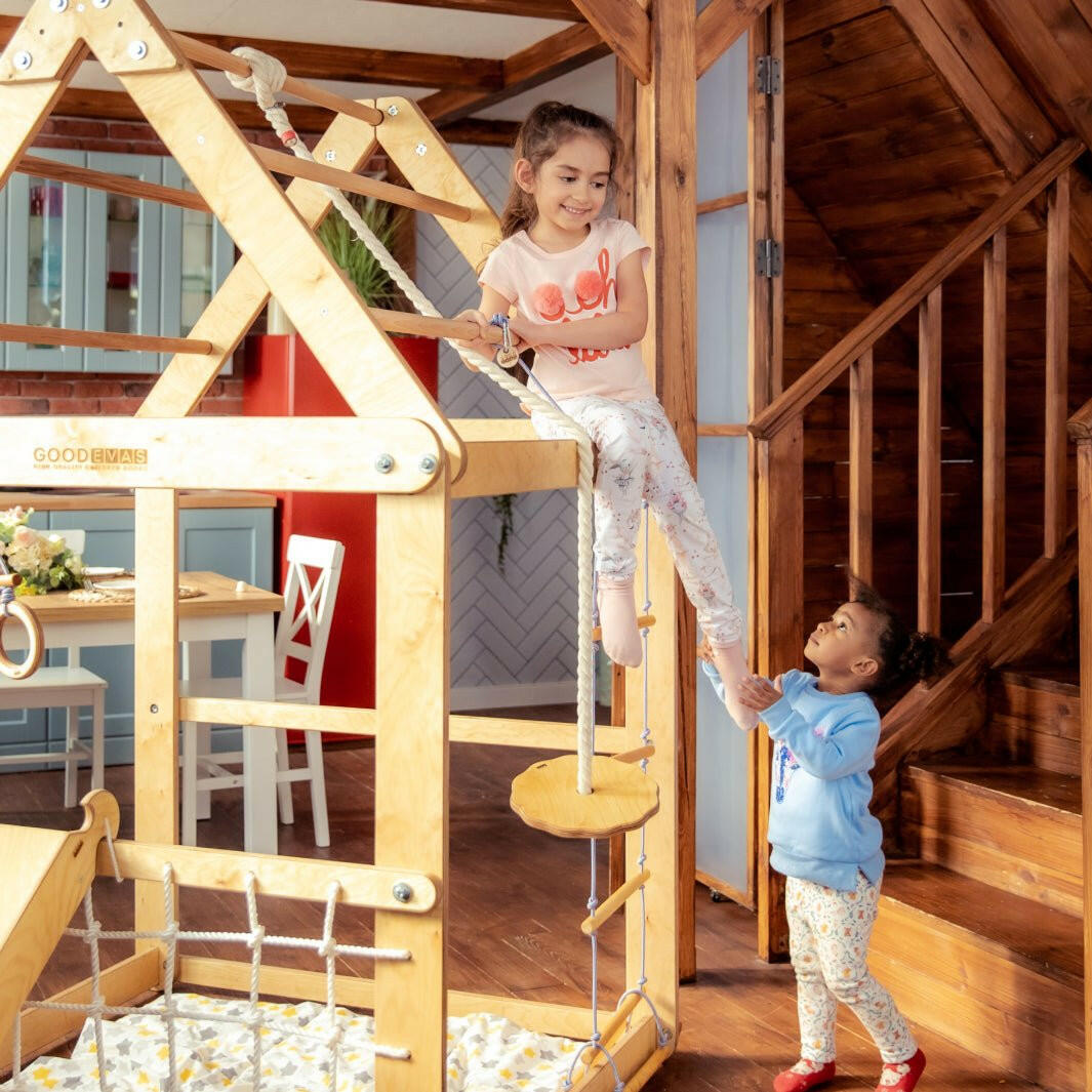 3in1 Wooden Playhouse with Swings and Seesaw Playhouses Goodevas