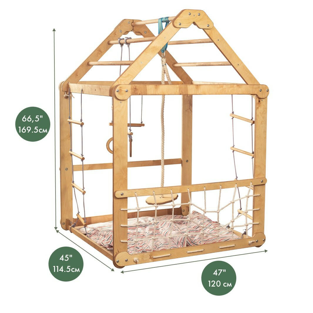 3in1 Wooden Playhouse with Swings and Seesaw Playhouses Goodevas