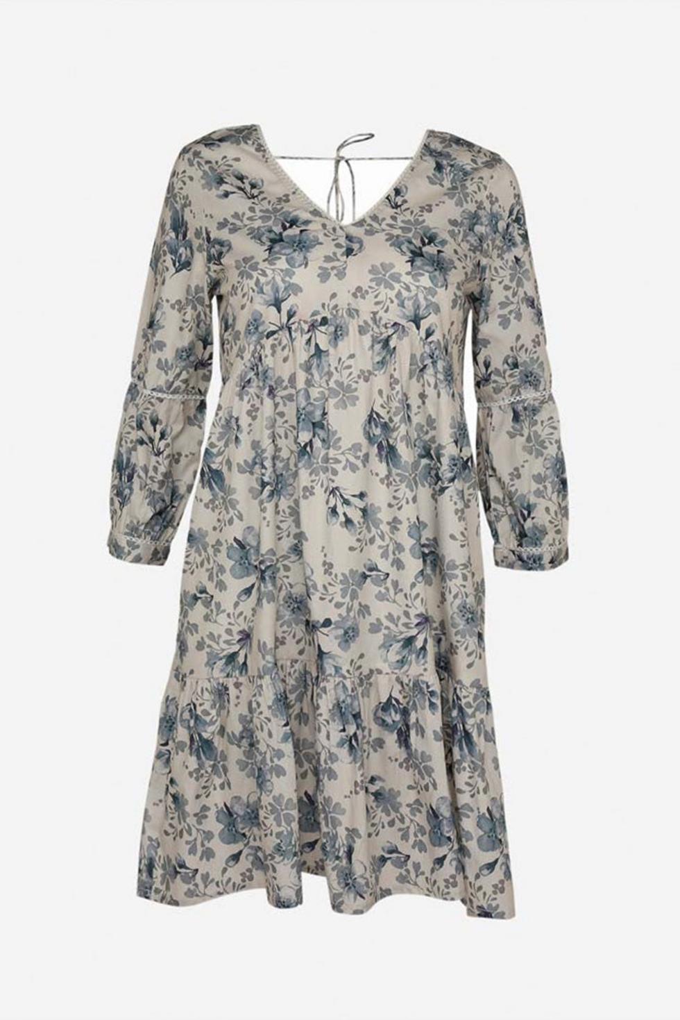 Deep V Short Dress - Azure Waves