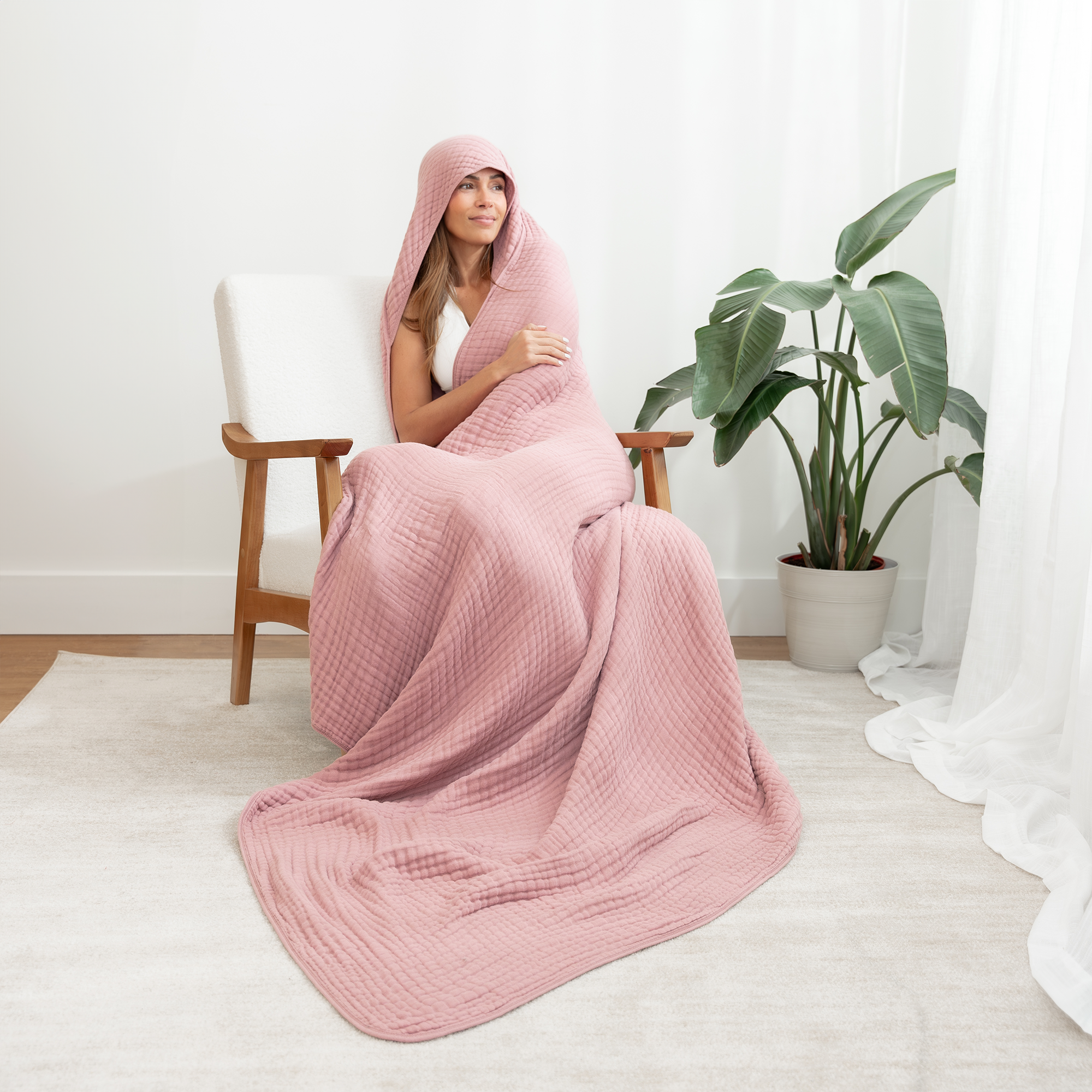 Adult Muslin Hooded Towel