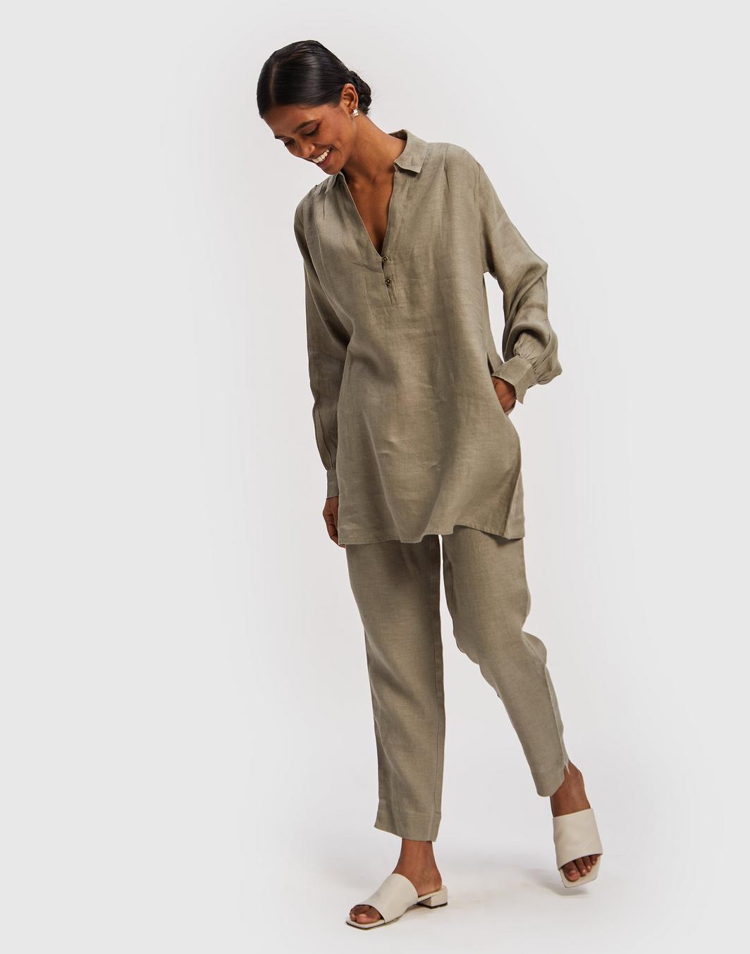 The Goes with Everything Dark Green Pant - Hemp Dark Green