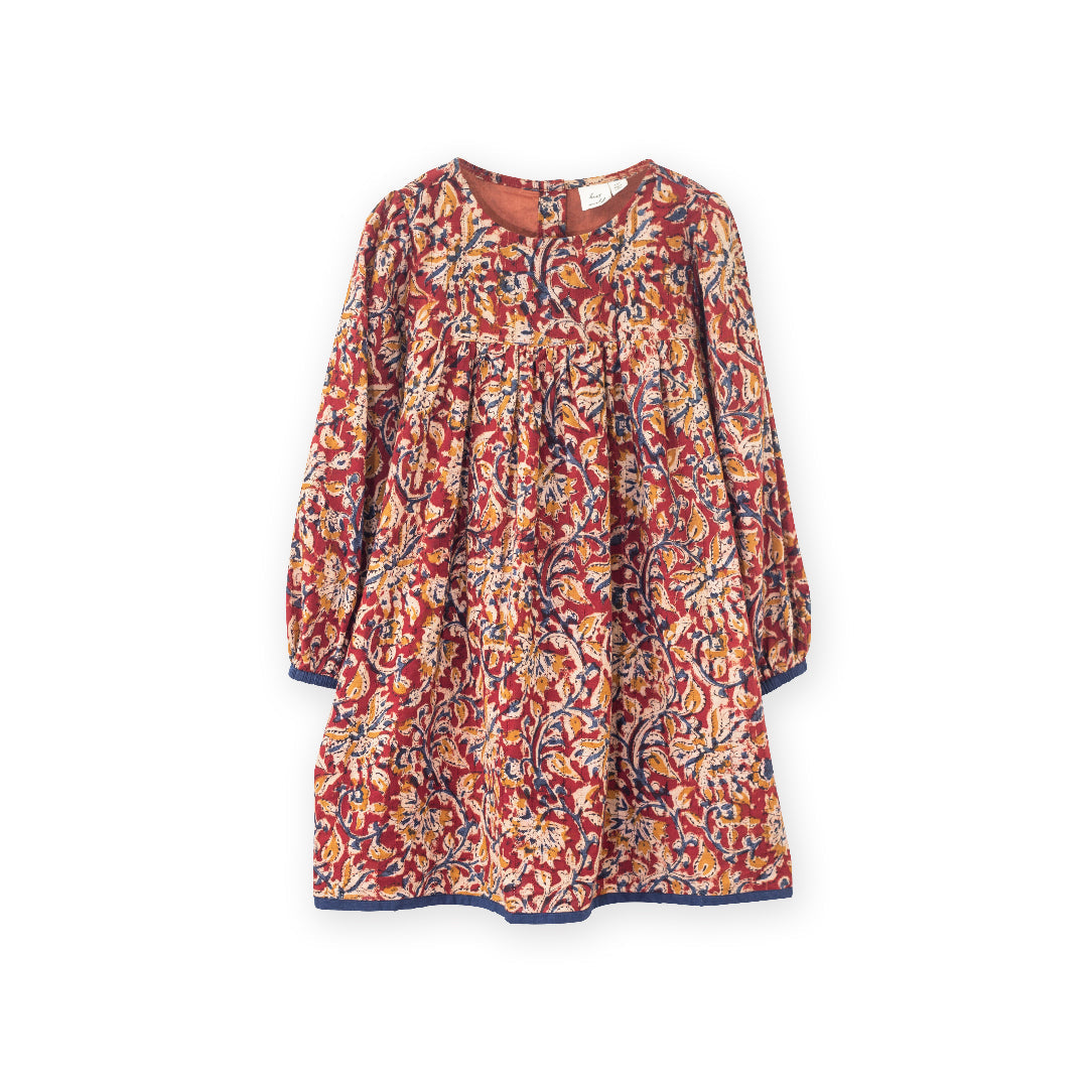 Girls A Line Dress - Jaipur Print Red