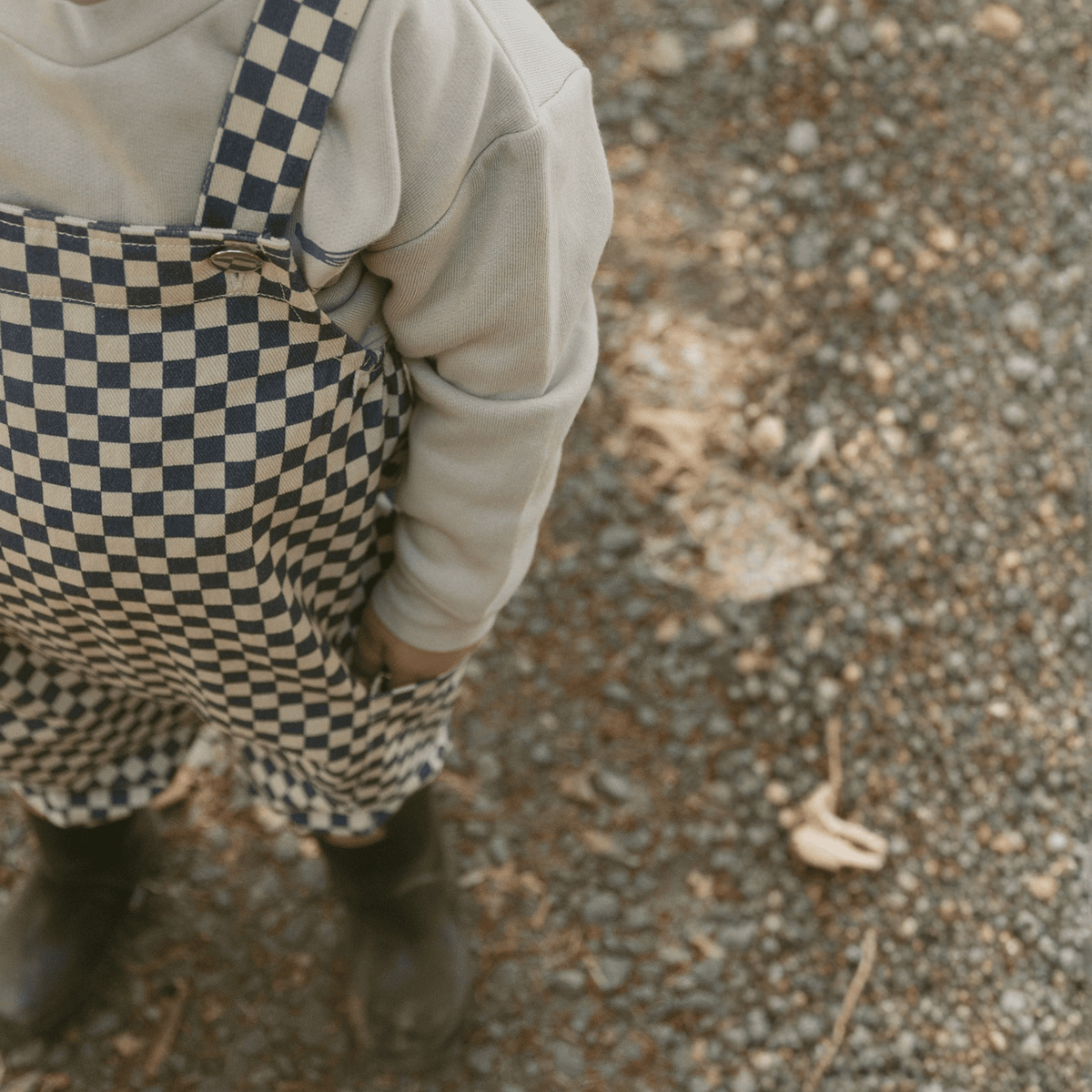 Organic Twill Overalls - Midnight Check