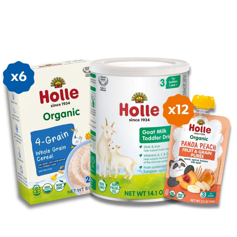 Goat & Grain Variety Bundle: Goat Milk, Oat Cereal, Panda Peach