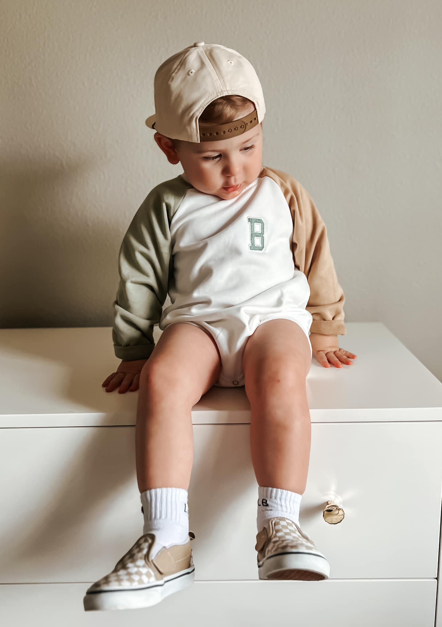 Custom Embroidered Colorblock Sweatshirt Romper