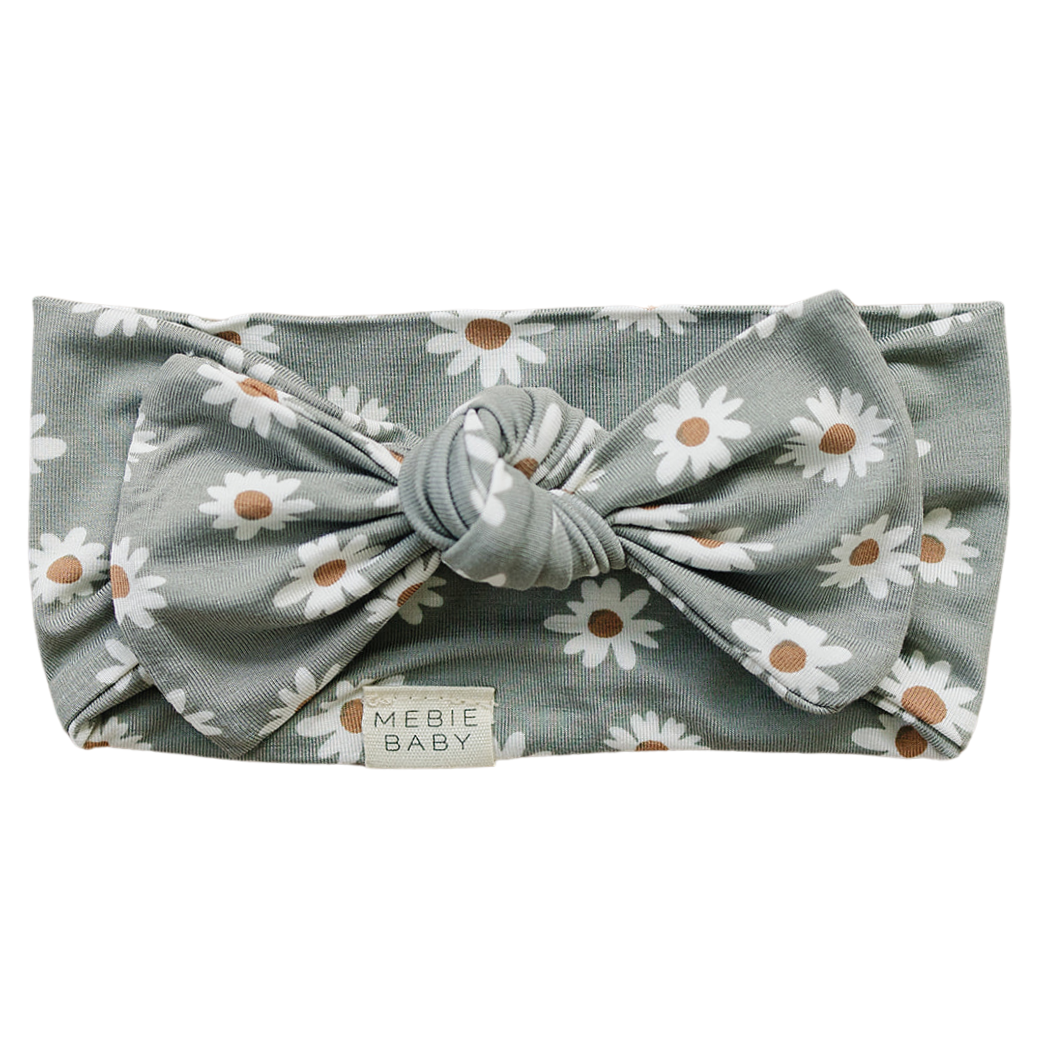 Light Green Daisy Bamboo Head Wrap Mebie Baby