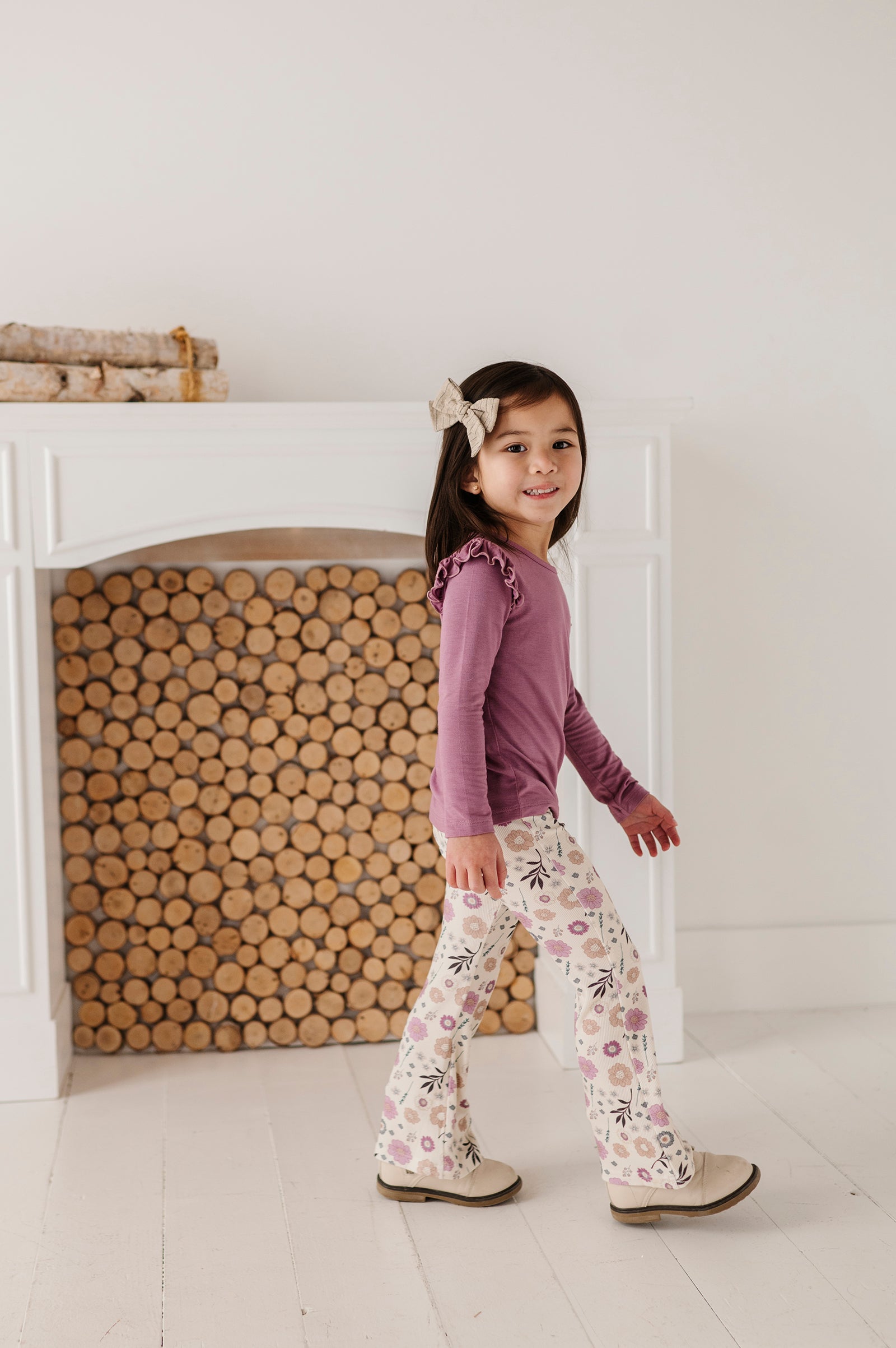 Girl's Long Sleeve Ruffle Top