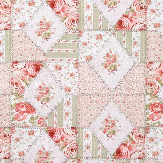 Pink Green Patch Crib Sheet