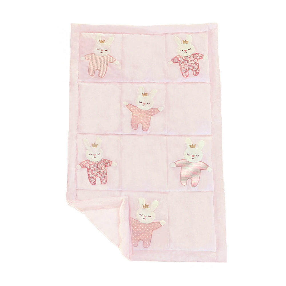 Bedtime Princess Bunny Pink Nursery Quilt Quilt MON AMI