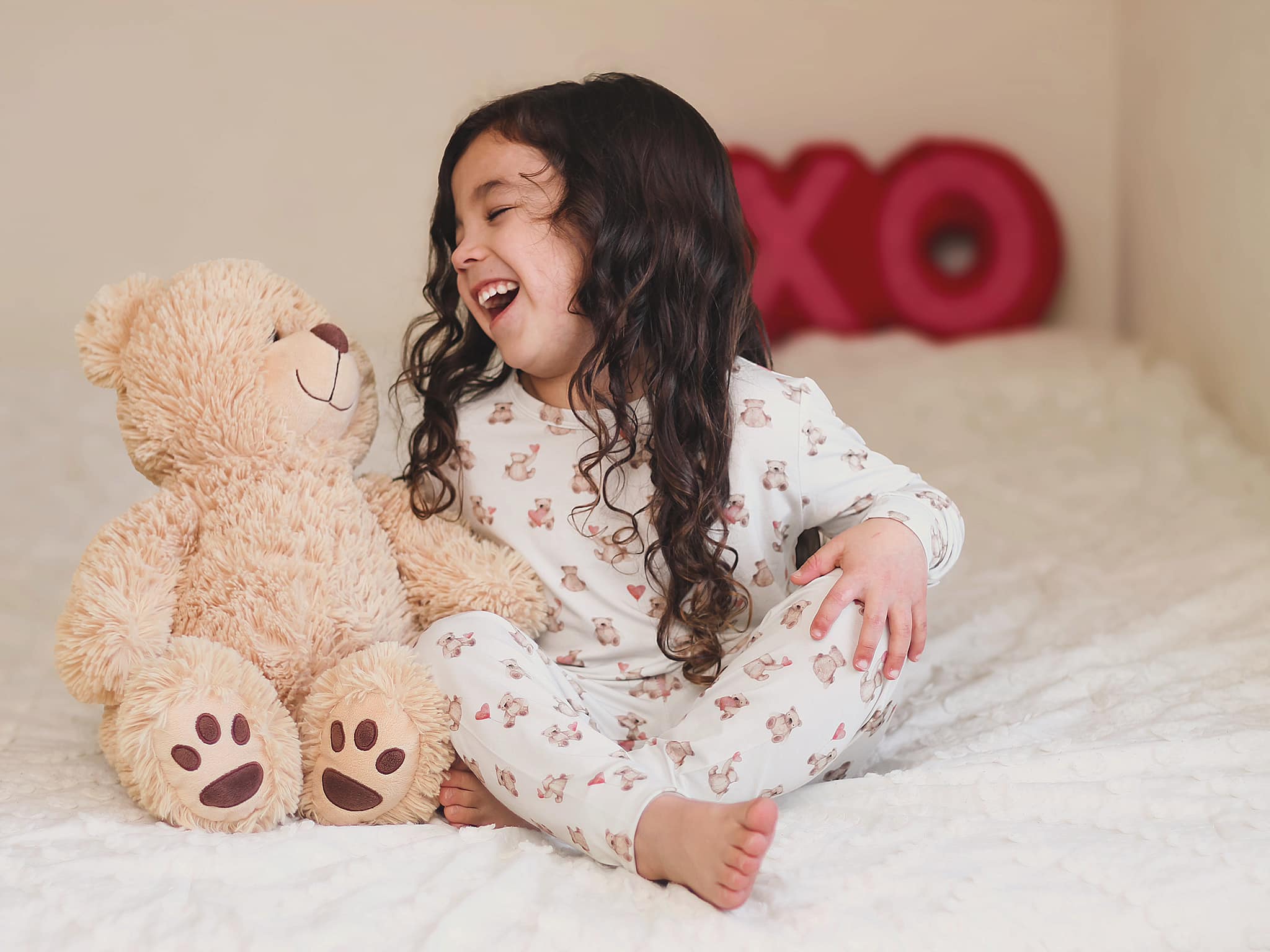 Valentines Teddy Bear 2pc Bamboo Pajamas