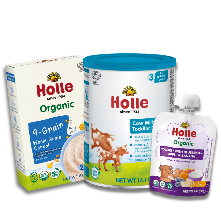 Classic Cow Breakfast Bundle: Cow Milk, 4-Grain, Blueberries, Apple & Banana Yogurt