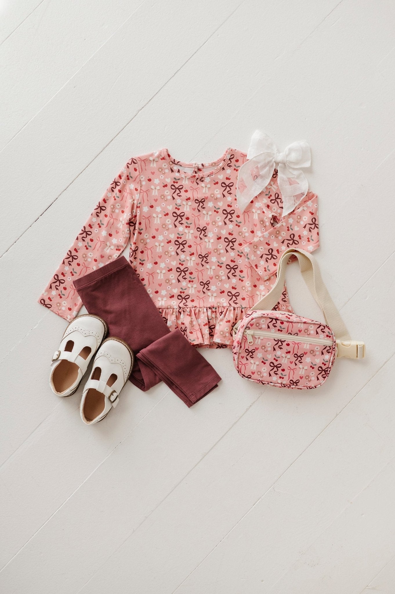 Girl's Long Sleeve Peplum Set