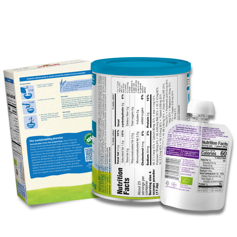 Classic Cow Breakfast Bundle: Cow Milk, 4-Grain, Blueberries, Apple & Banana Yogurt