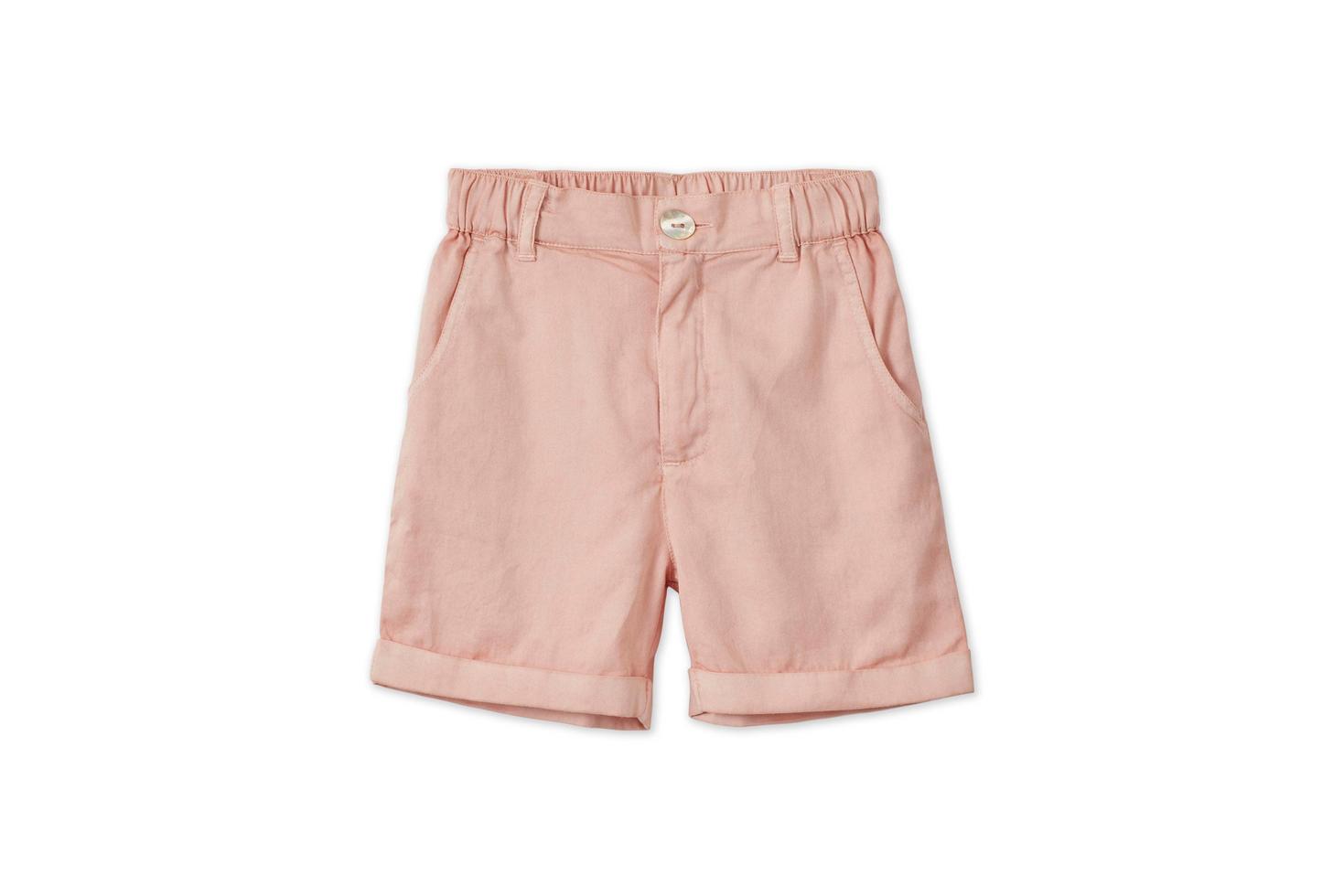 Baby Organic Cotton Woven Bermuda Shorts - Pink Quartz